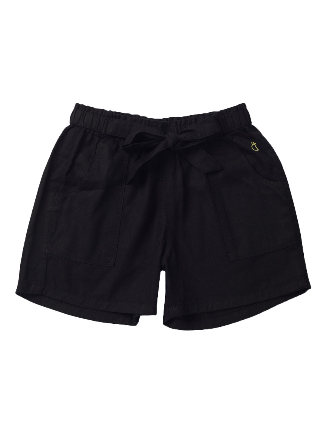 

Gini and Jony Girls Mid Rise Elasticated Cotton Shorts, Black