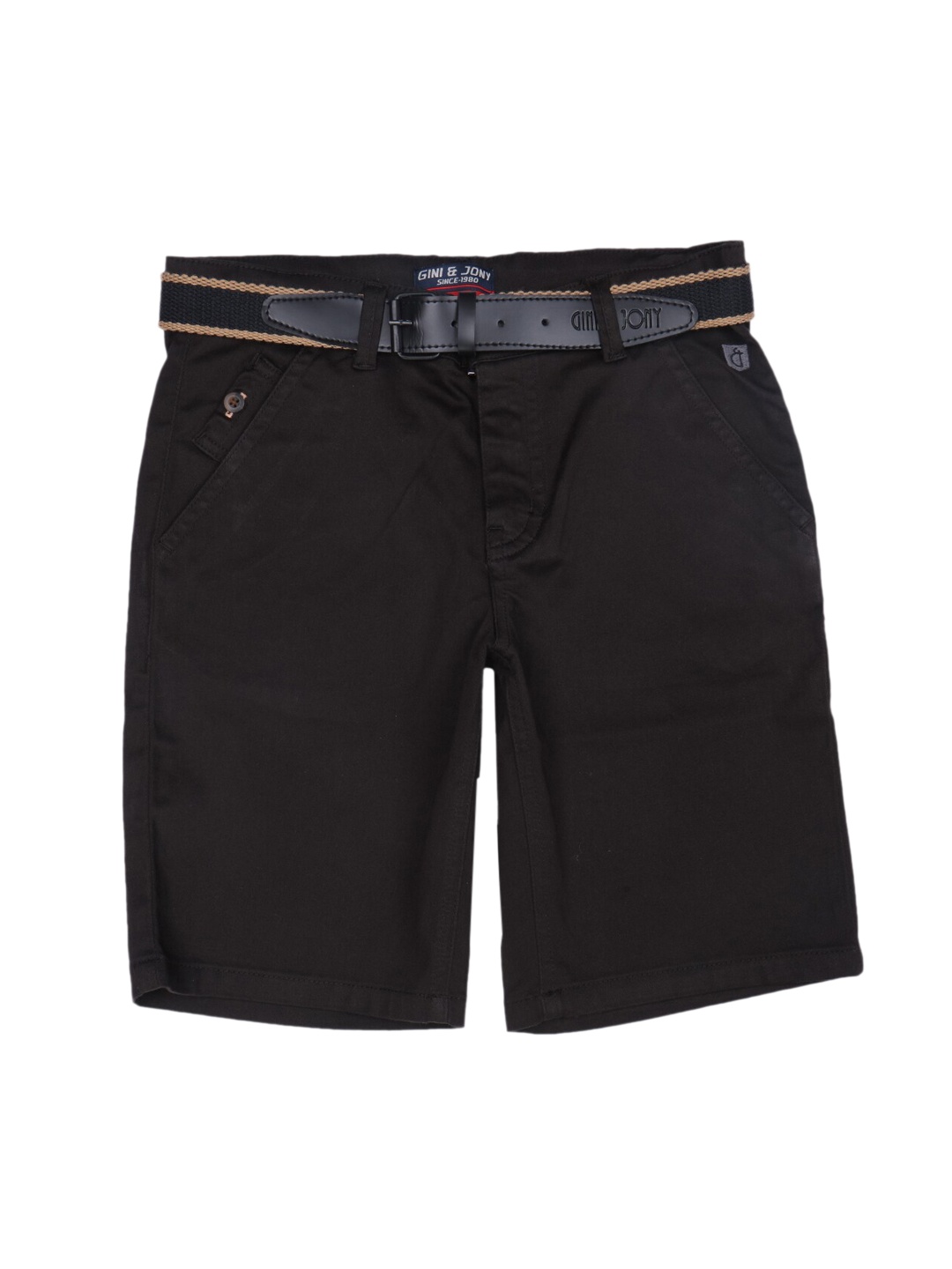 

Gini and Jony Boys Mid-Rise Cotton Shorts, Brown