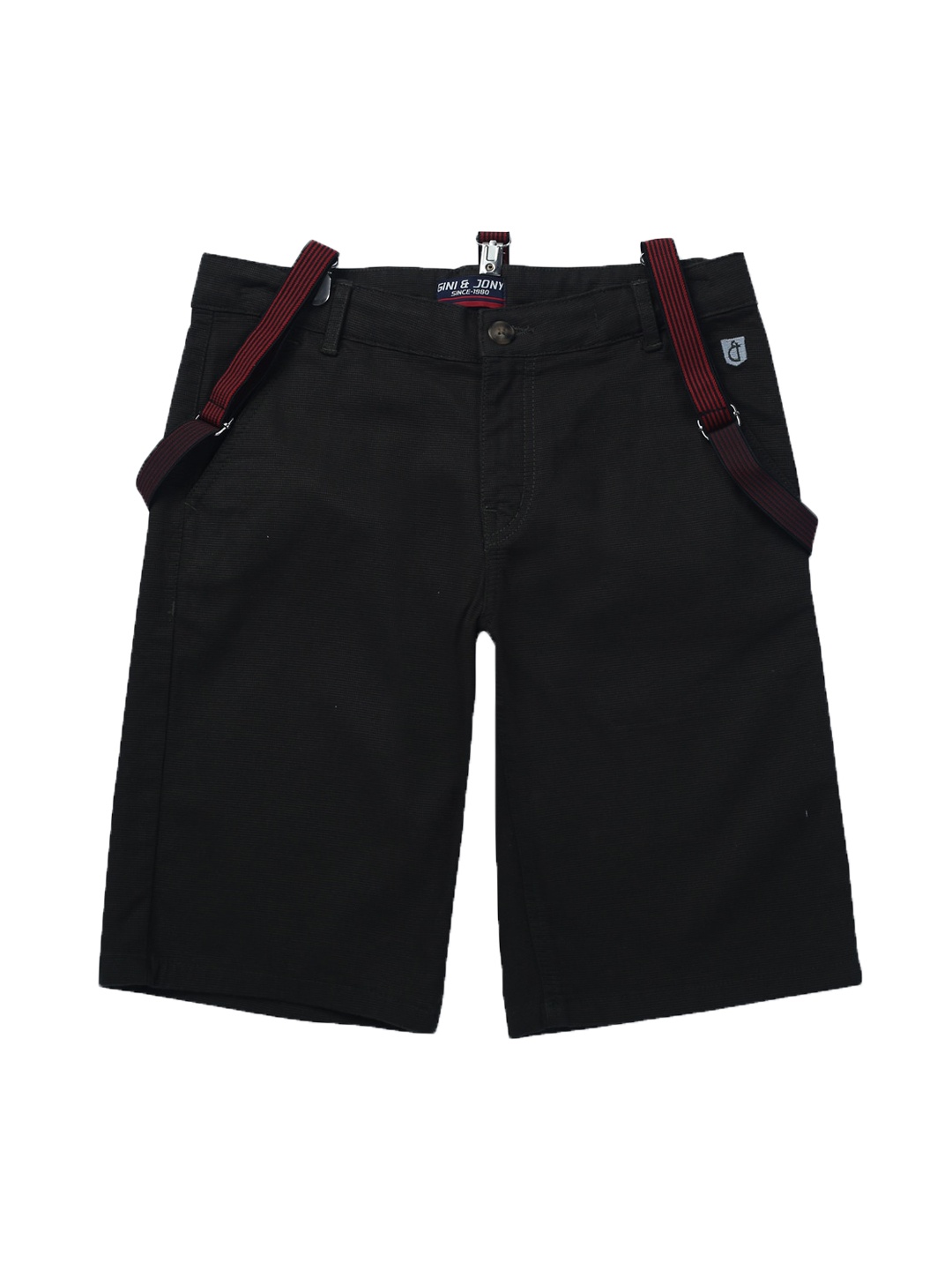 

Gini and Jony Boys Mid-Rise Cotton Shorts, Black