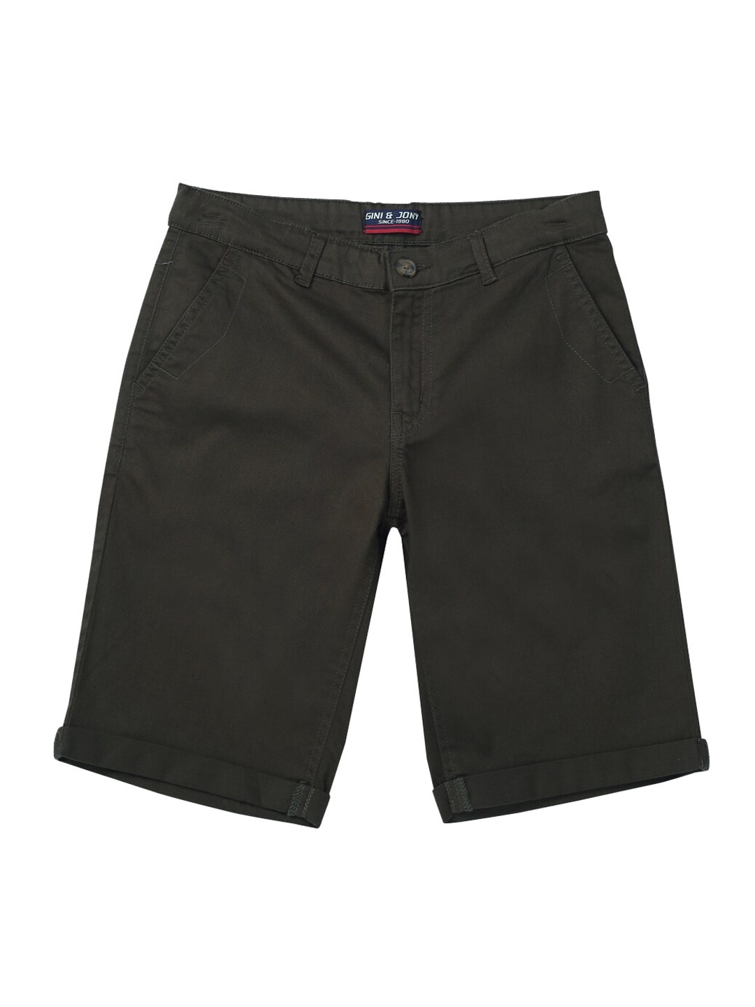 

Gini and Jony Boys Mid-Rise Cotton Chino Shorts, Green