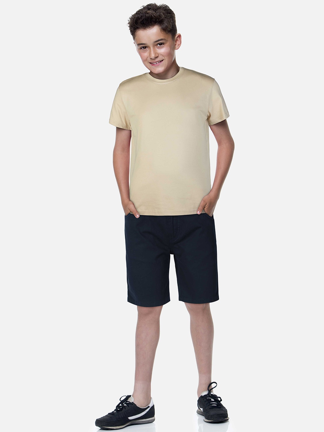 

Gini and Jony Boys Mid Rise Cotton Shorts, Navy blue