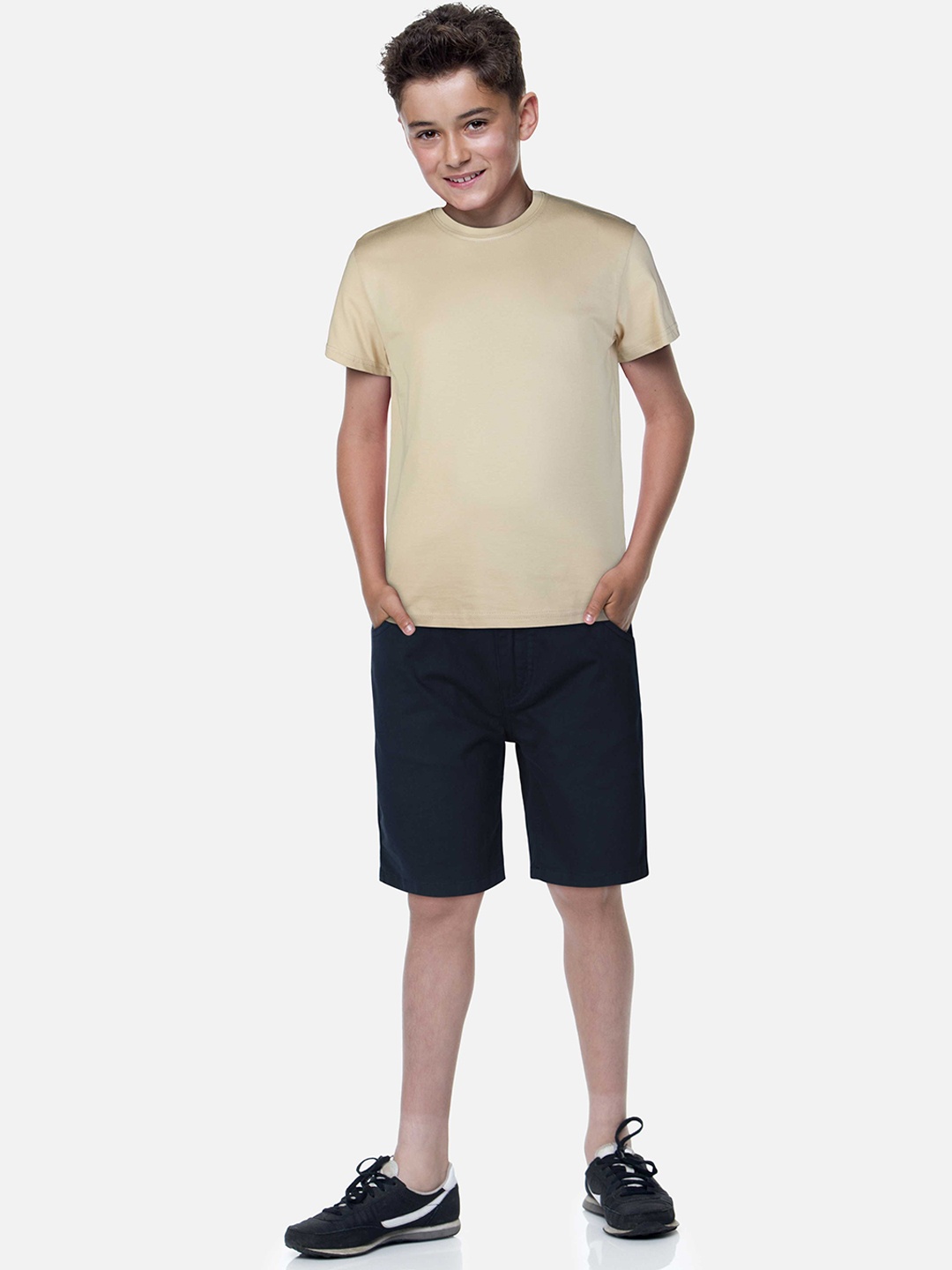 

Gini and Jony Boys Mid Rise Cotton Shorts, Navy blue