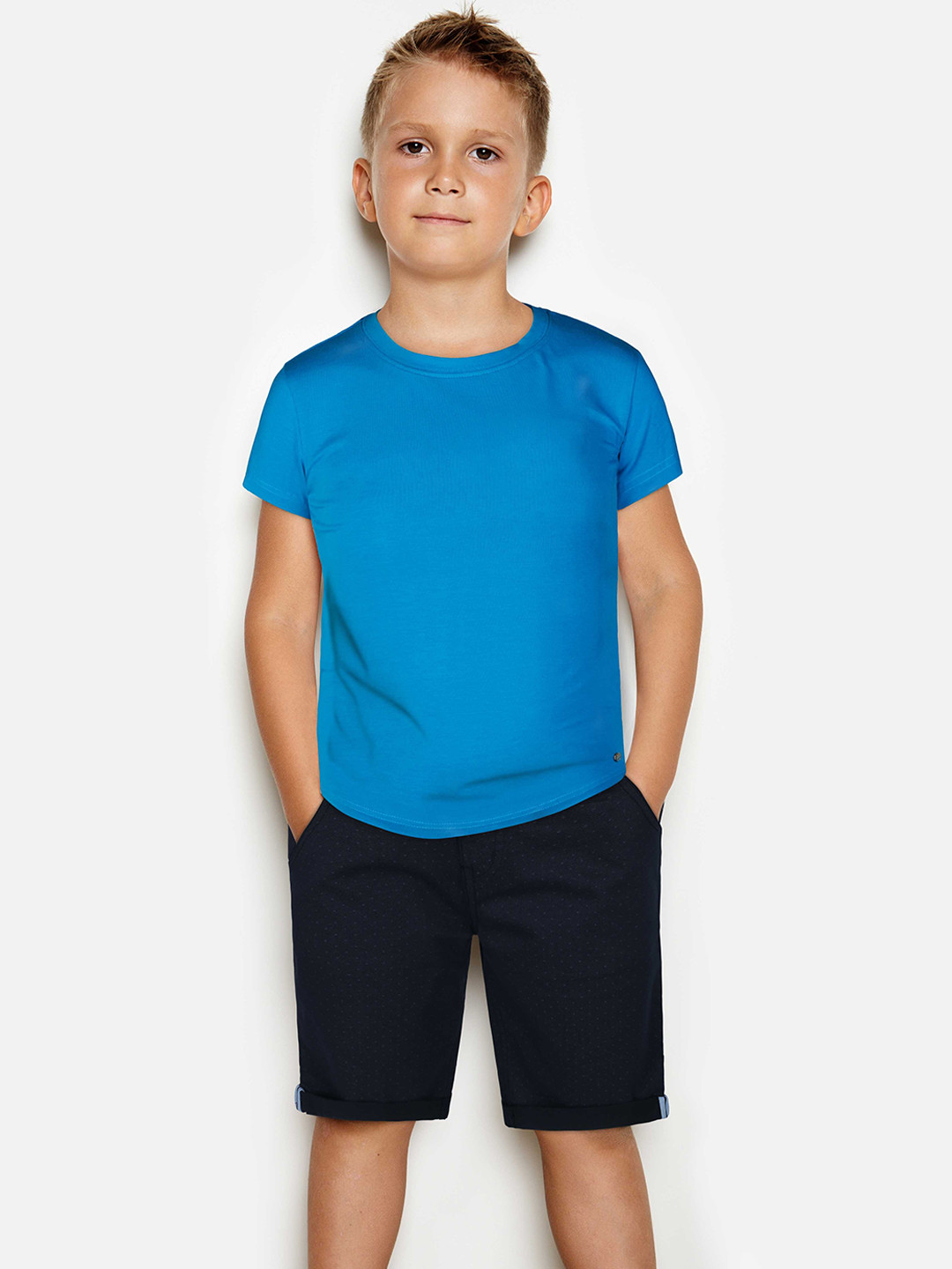 

Gini and Jony Boys Mid Rise Cotton Shorts, Navy blue