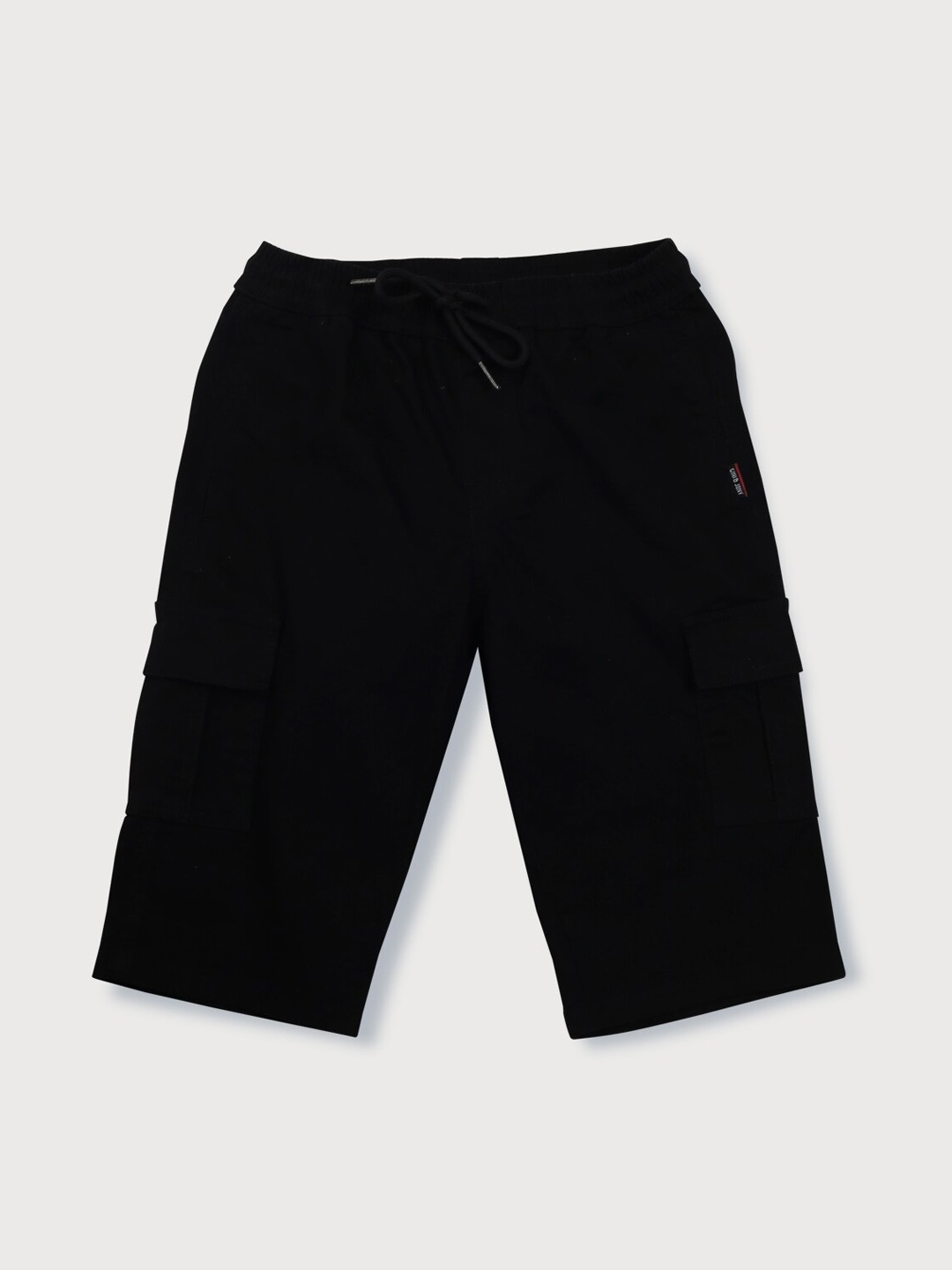 

Gini and Jony Boys Mid-Rise Knee Length Cotton Shorts, Black