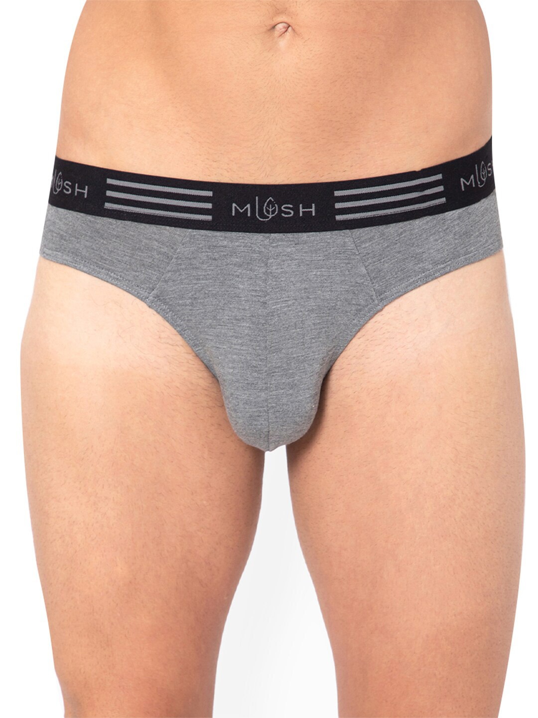 

MUSH Men Mid-Rise Anti Microbial Basic Briefs, Grey