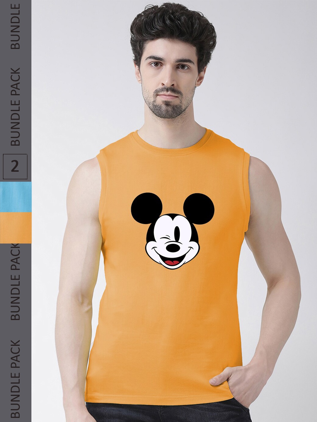 

Friskers Pack Of 2 Graphic Printed Slim Fit Pure Cotton T-shirts, Orange