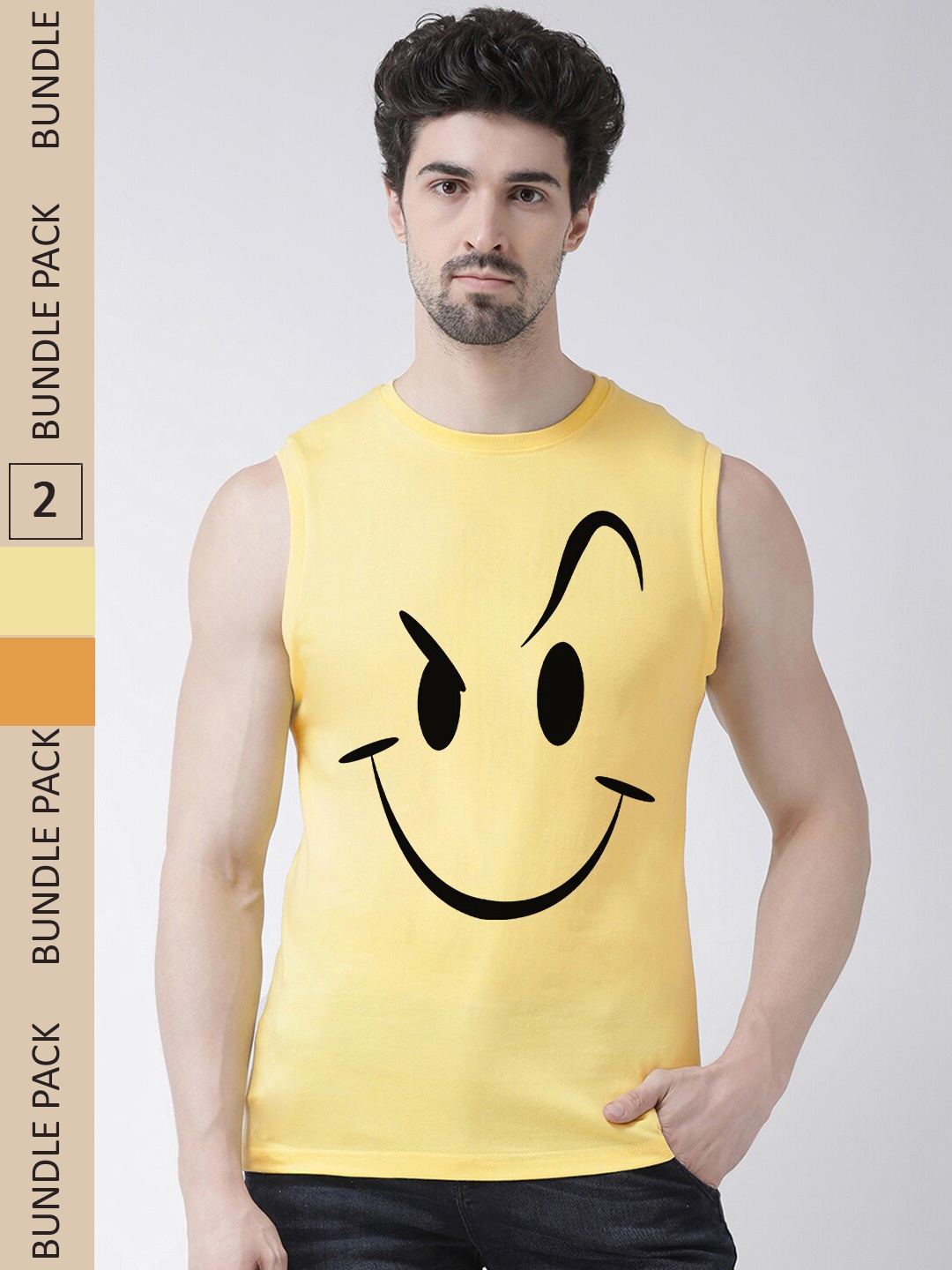 

Friskers Graphic Printed Pack Of 2 Slim Fit Pure Cotton T-Shirts, Yellow