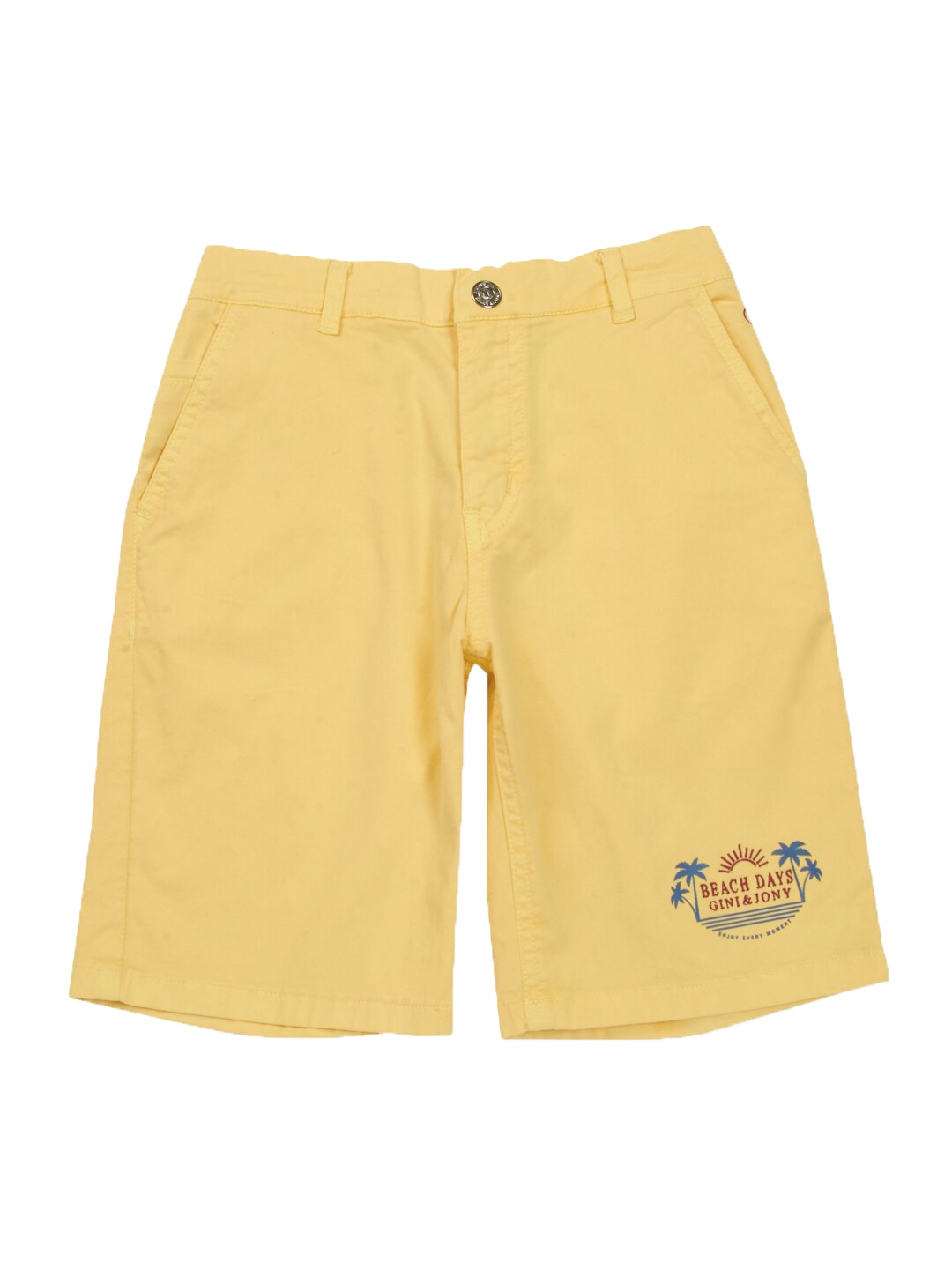 

Gini and Jony Boys Mid-Rise Cotton Shorts, Yellow
