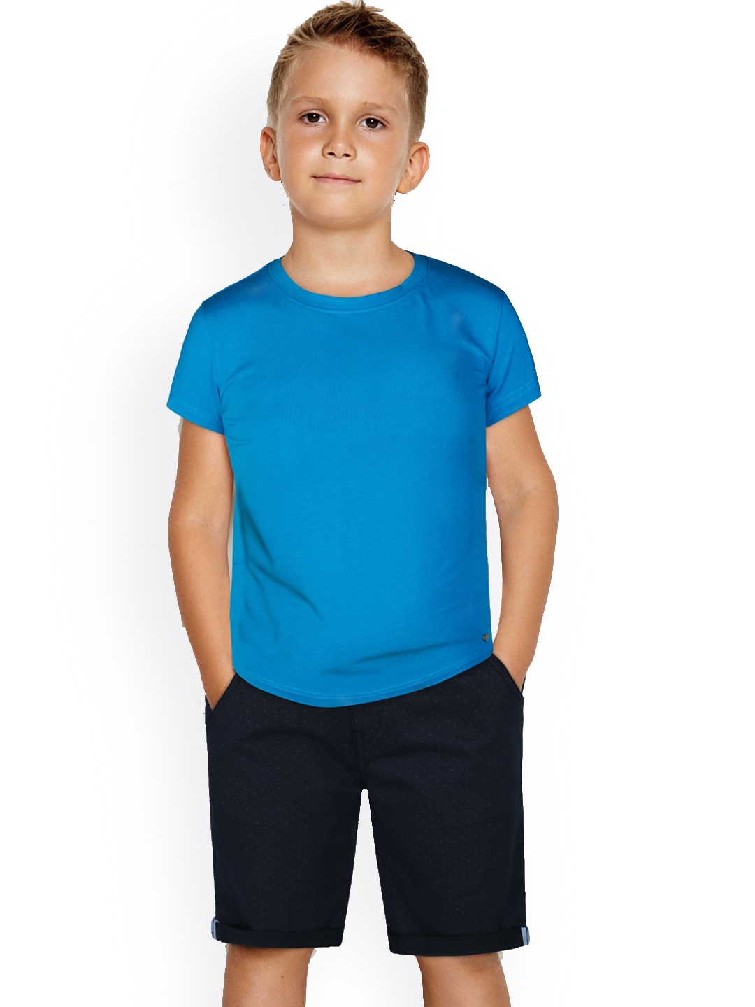 

Gini and Jony Boys Mid Rise Cotton Shorts, Navy blue