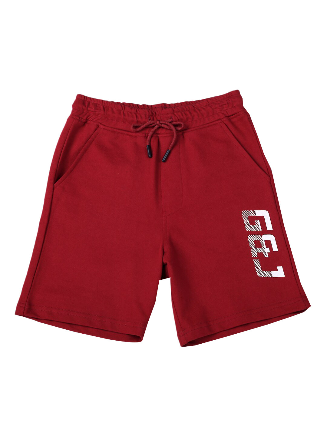 

Gini and Jony Boys Mid-Rise Knee Length Cotton Shorts, Red