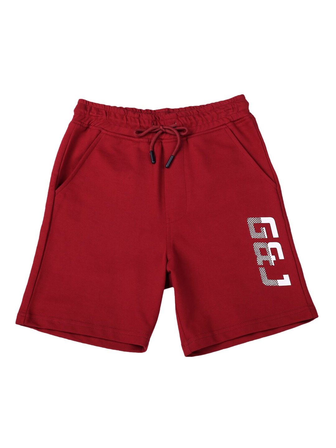 

Gini and Jony Infant Typography Printed Mid Rise Cotton Shorts, Red