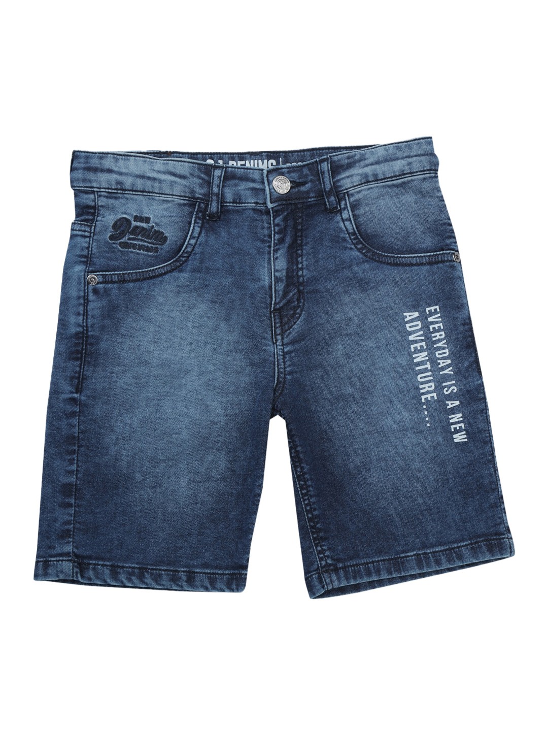 

Gini and Jony Boys Washed Mid-Rise Denim Shorts, Blue