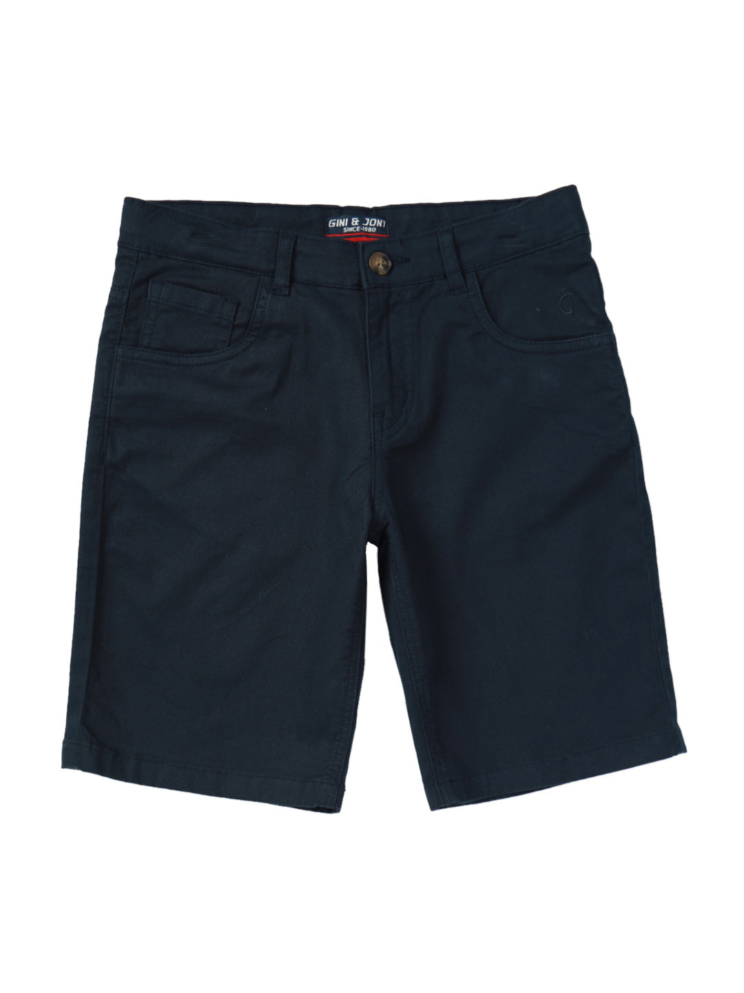 

Gini and Jony Boys Mid-rise Cotton Shorts, Navy blue