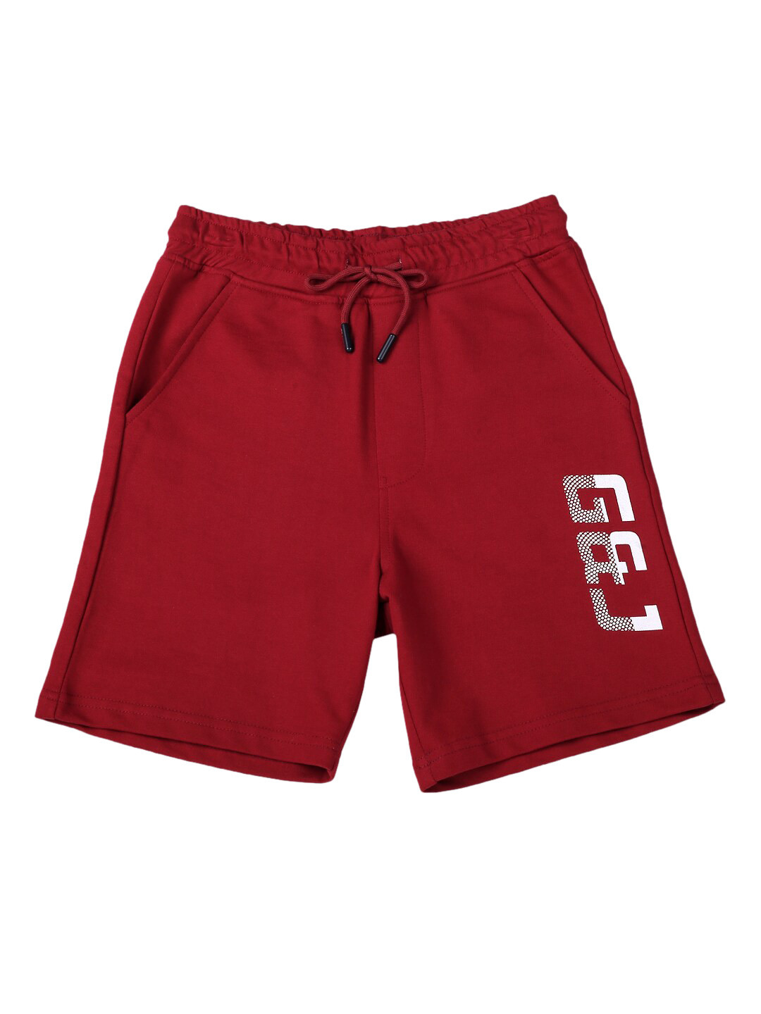 

Gini and Jony Boys Typography Printed Cotton Shorts, Red
