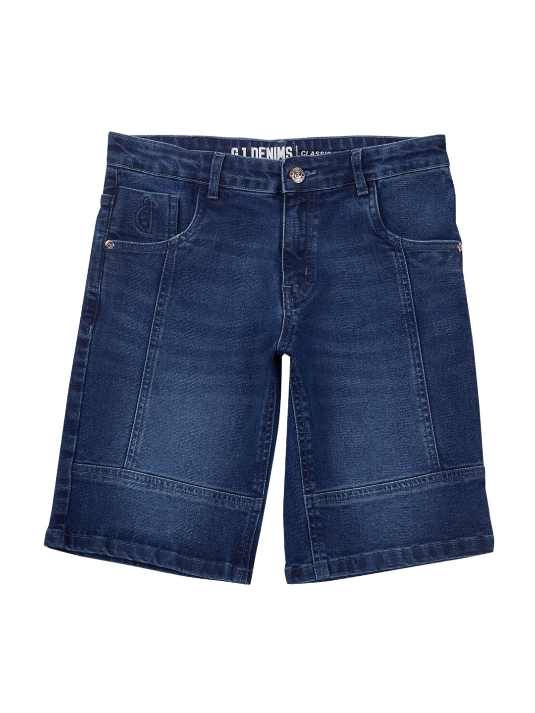 

Gini and Jony Boys Mid-Rise Washed Cotton Denim Shorts, Blue