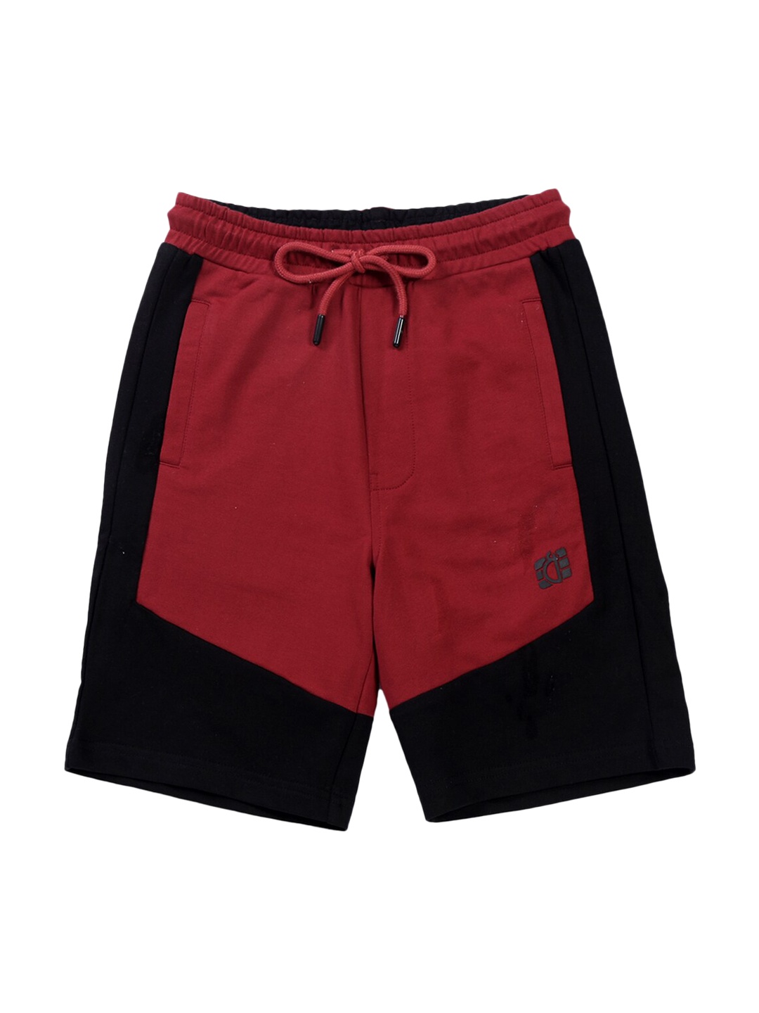 

Gini and Jony Boys Colourblocked Mid-Rise Cotton Shorts, Red
