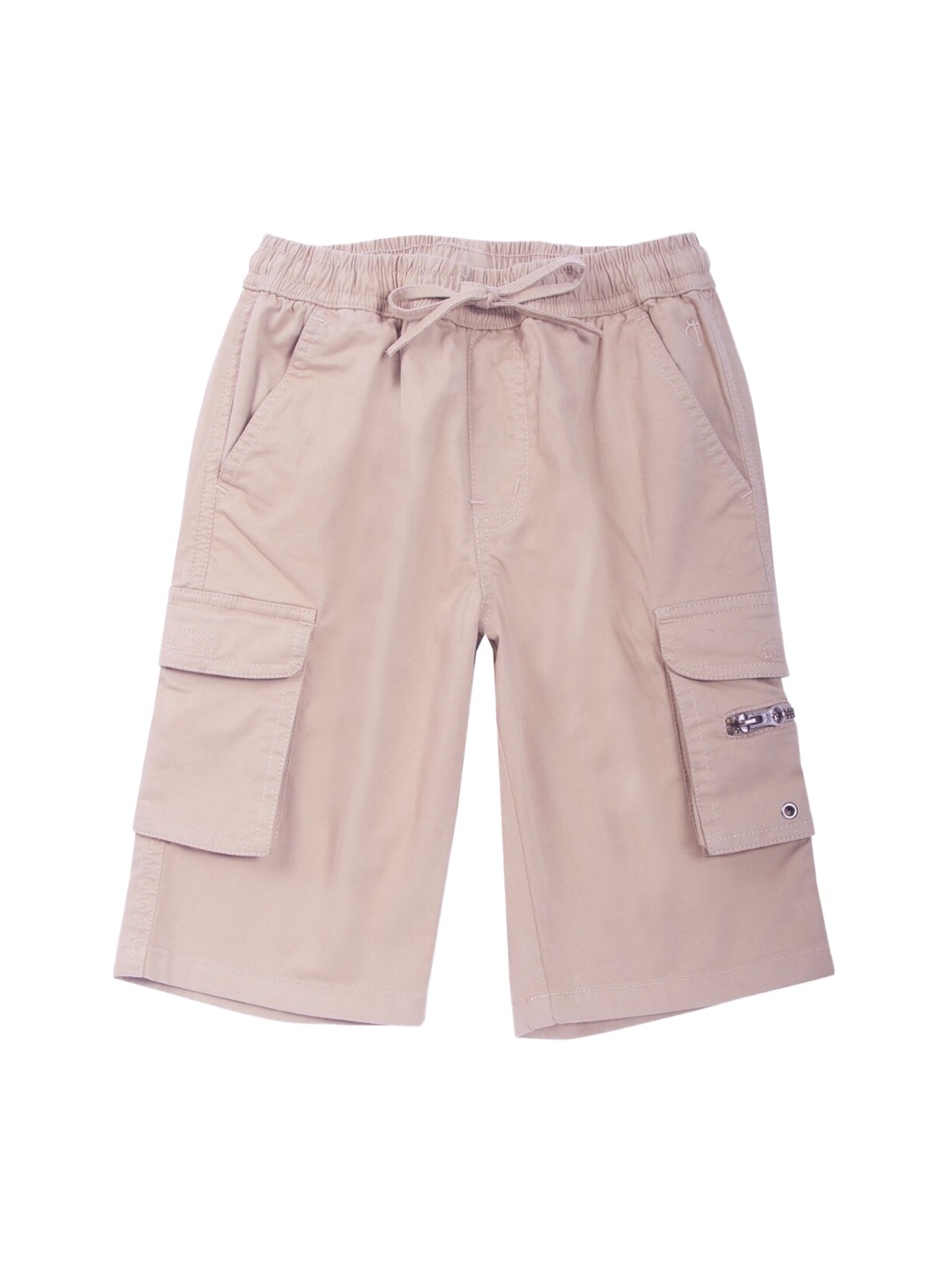 

Gini and Jony Boys Mid-Rise Knee Length Cotton Cargo Shorts, Beige