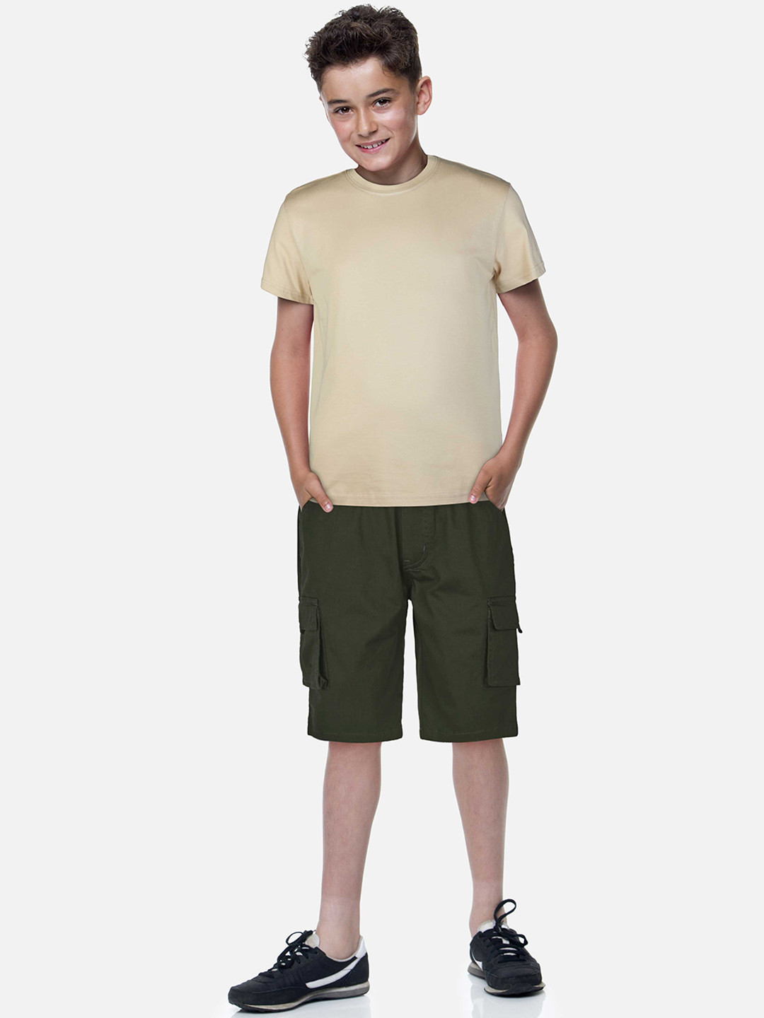

Gini and Jony Boys Cargo Cotton Shorts, Olive