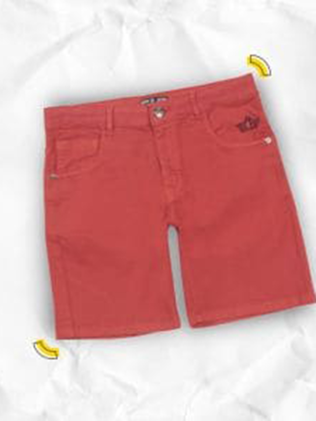 

Gini and Jony Boys Mid-Rise Cotton Shorts, Coral