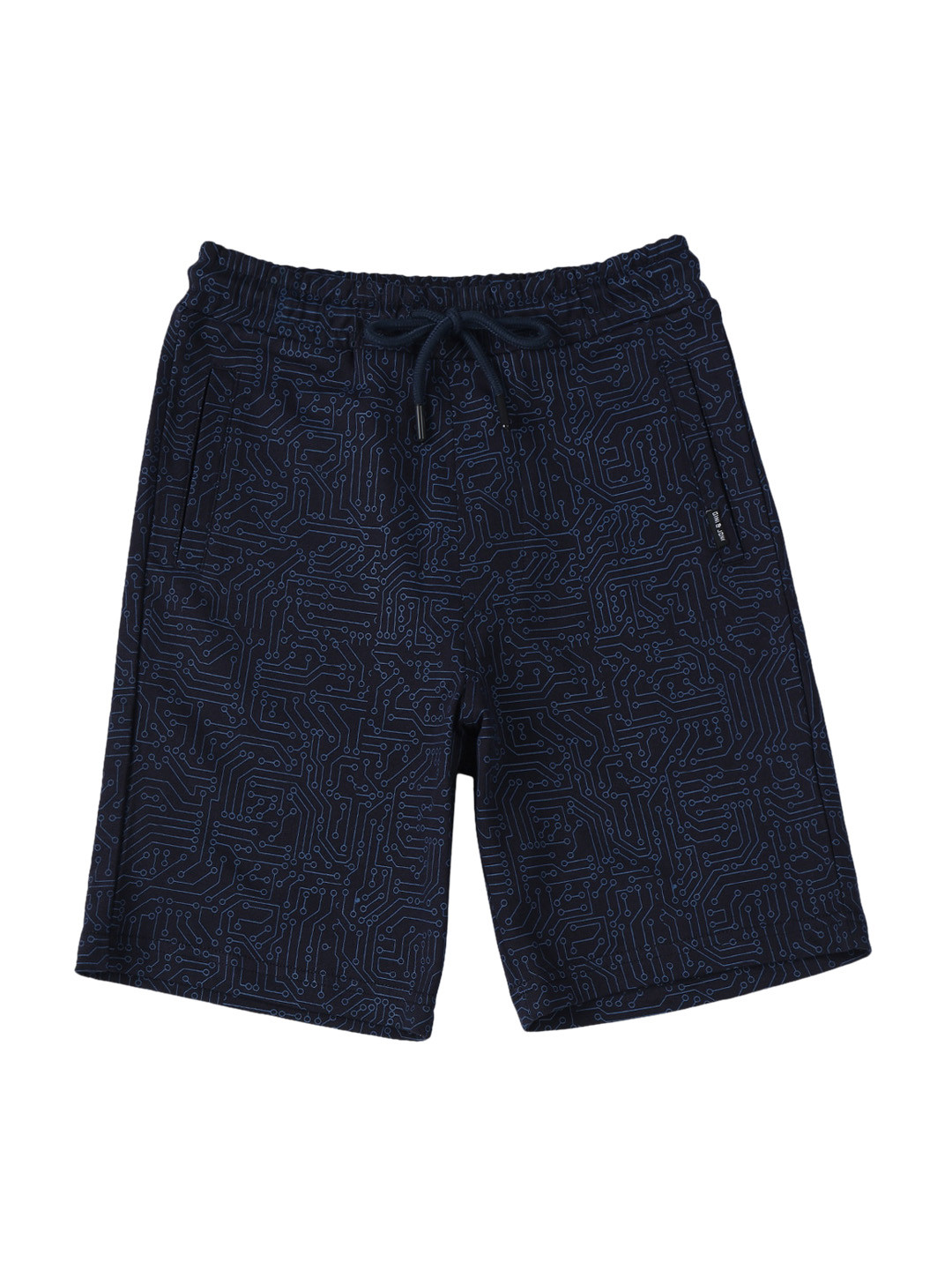 

Gini and Jony Boys Geometric Printed Cotton Shorts, Navy blue