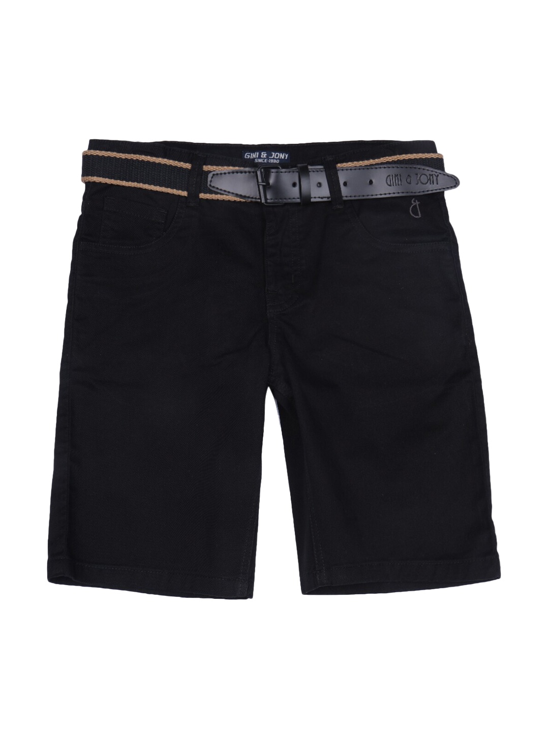 

Gini and Jony Boys Mid-Rise Knee Length Chino Shorts, Black