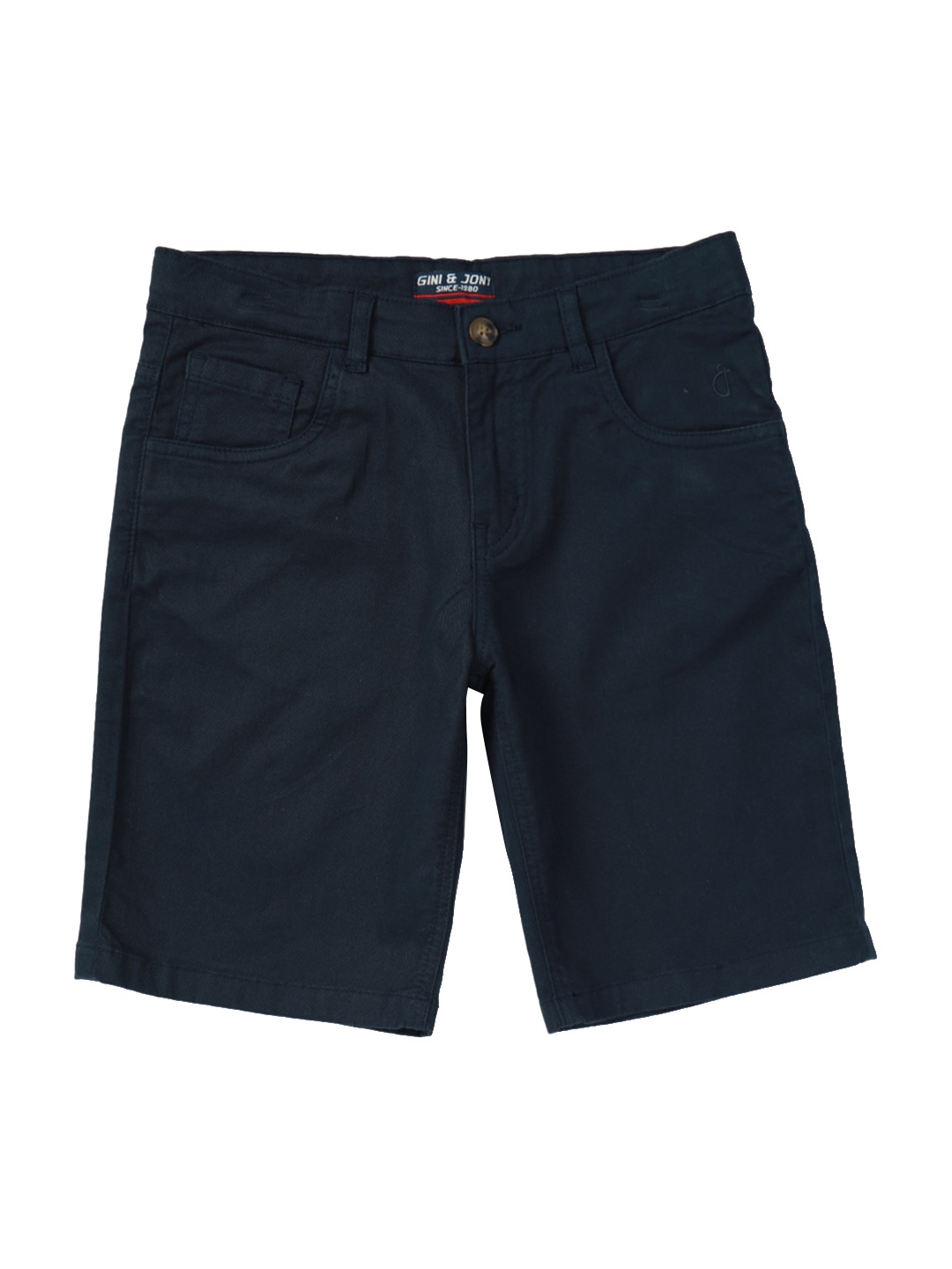 

Gini and Jony Boys Mid-Rise Cotton Shorts, Navy blue
