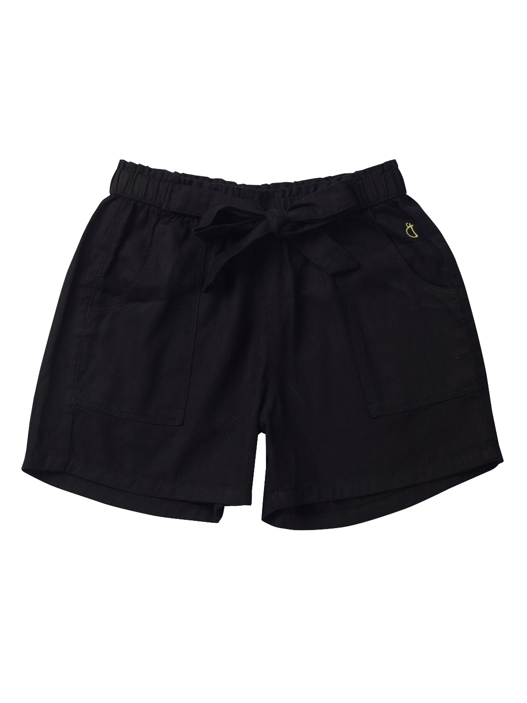 

Gini and Jony Girls Mid-Rise Cotton Shorts, Black