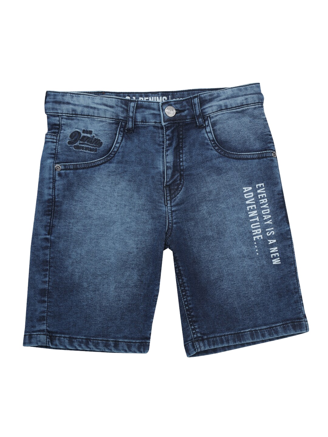 

Gini and Jony Boys Washed Mid-Rise Cotton Denim Shorts, Blue