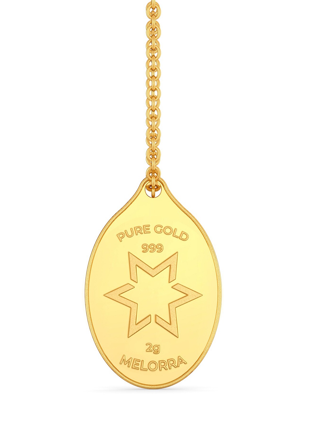 

MELORRA 24KT Gold Oval Pendant- 2 gm