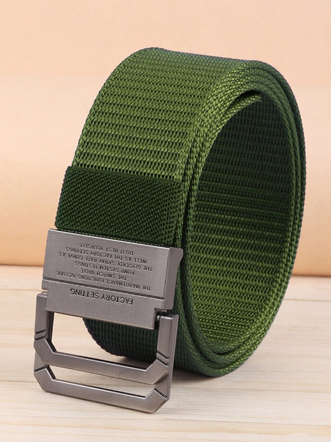 

Kastner Men Textured Wide Belt, Olive