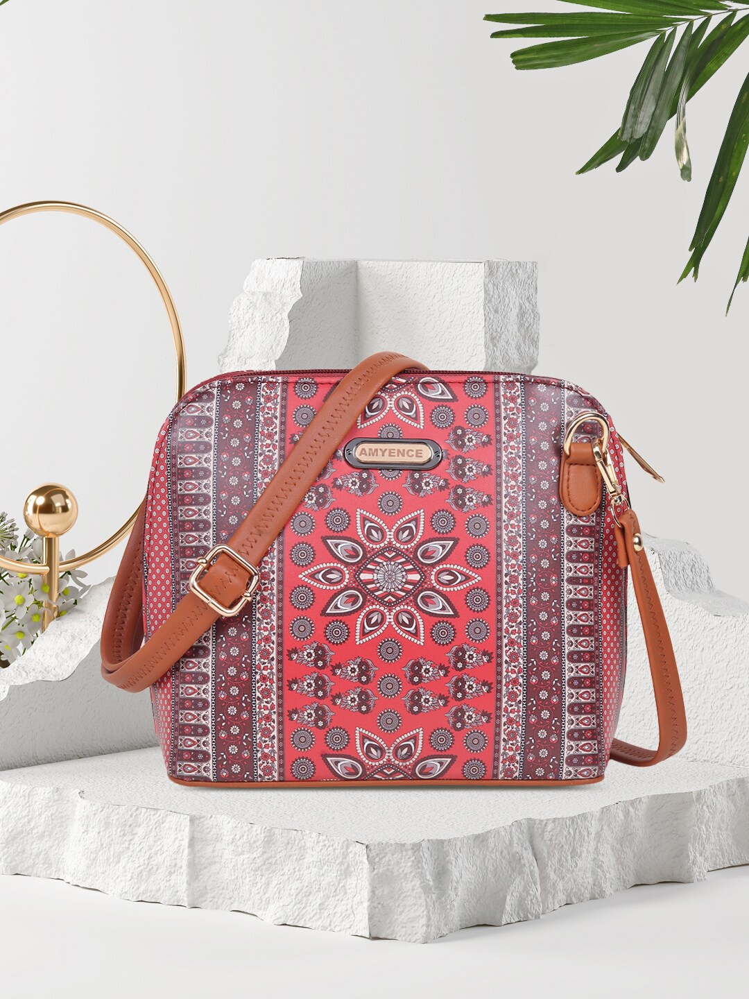 

AMYENCE Maroon PU Shopper Tote Bag