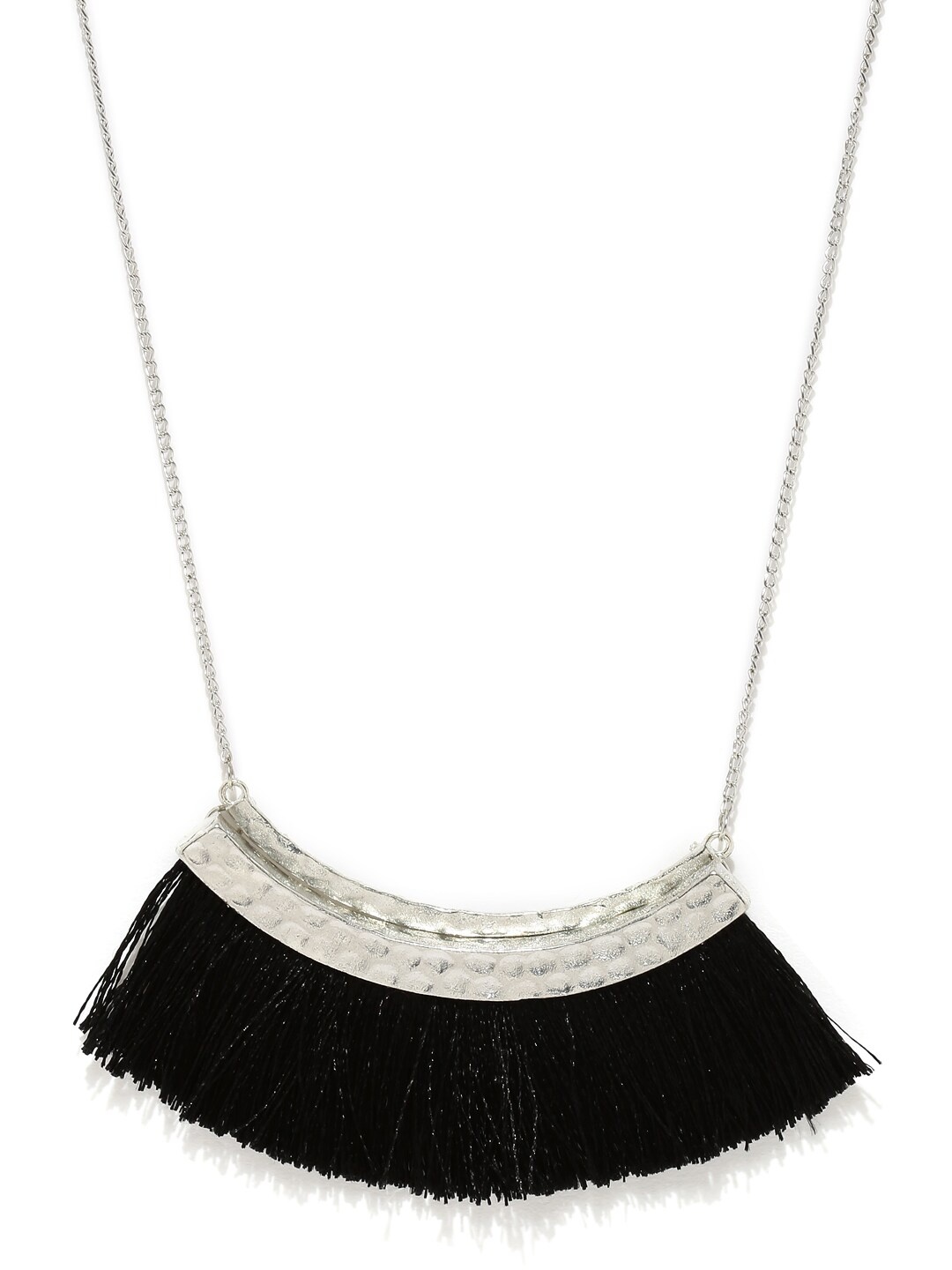 

DressBerry Silver-Toned Metal Tasselled Necklace