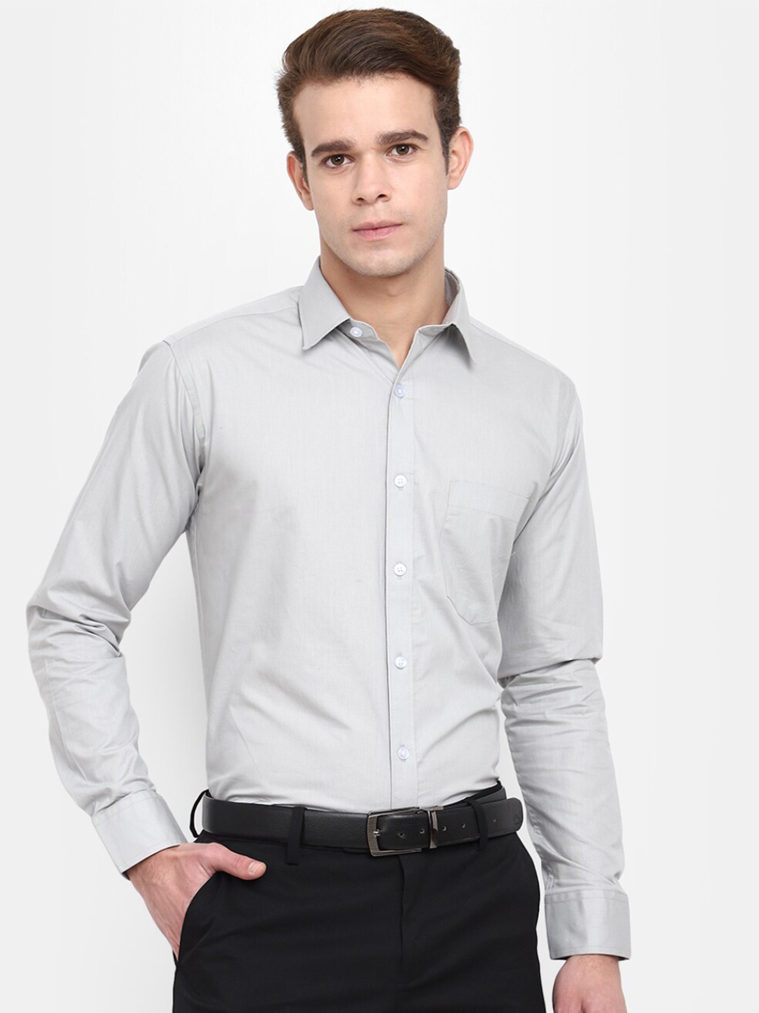 

J White by Vmart Spread Collar Formal Shirt, Grey