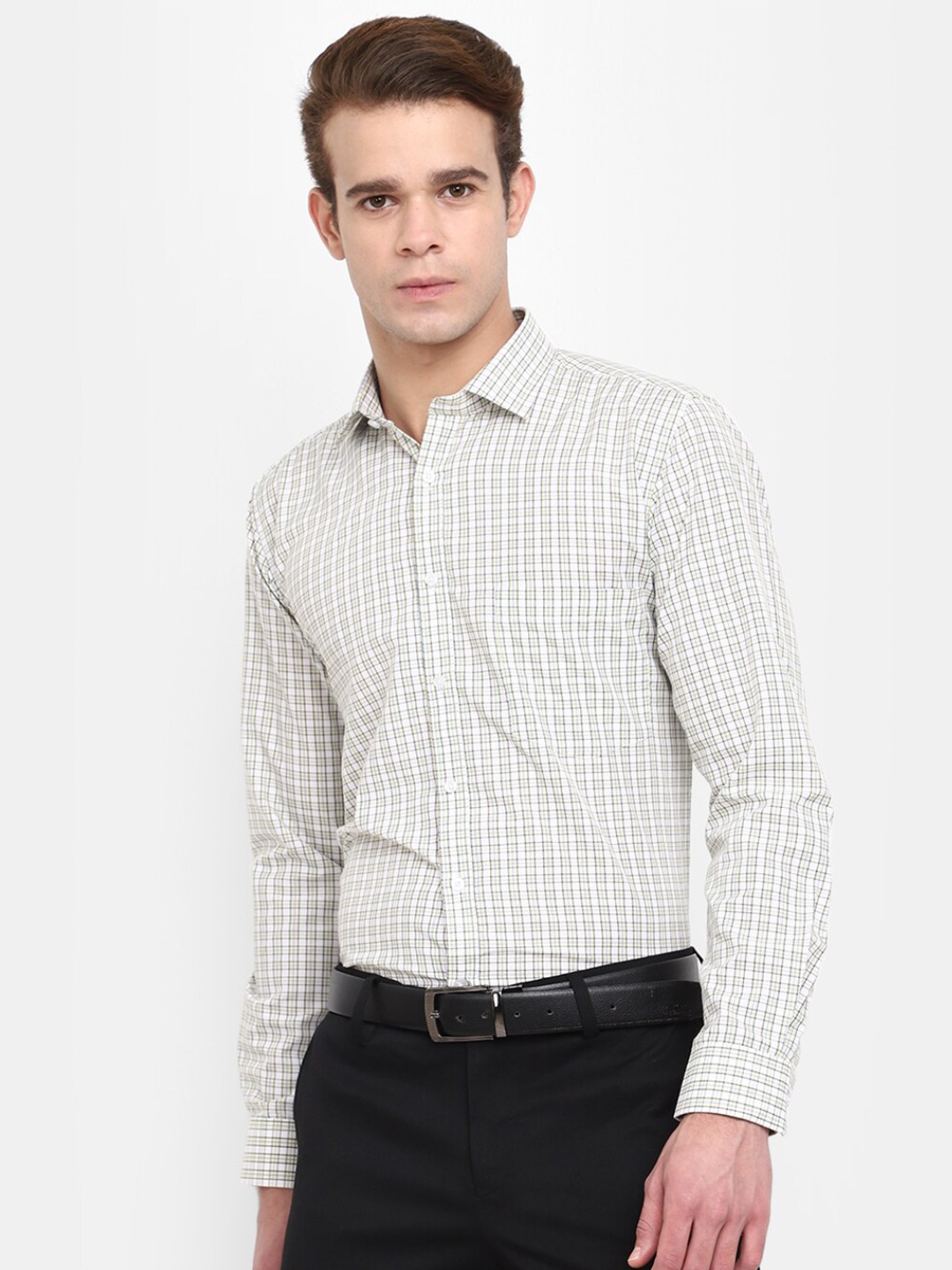 

V-Mart Classic Checked Formal Shirt, White