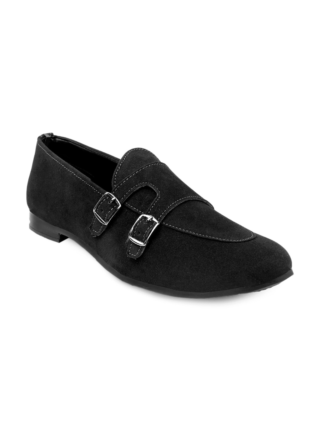 

Bxxy Men Double Buckled Suede Monks, Black