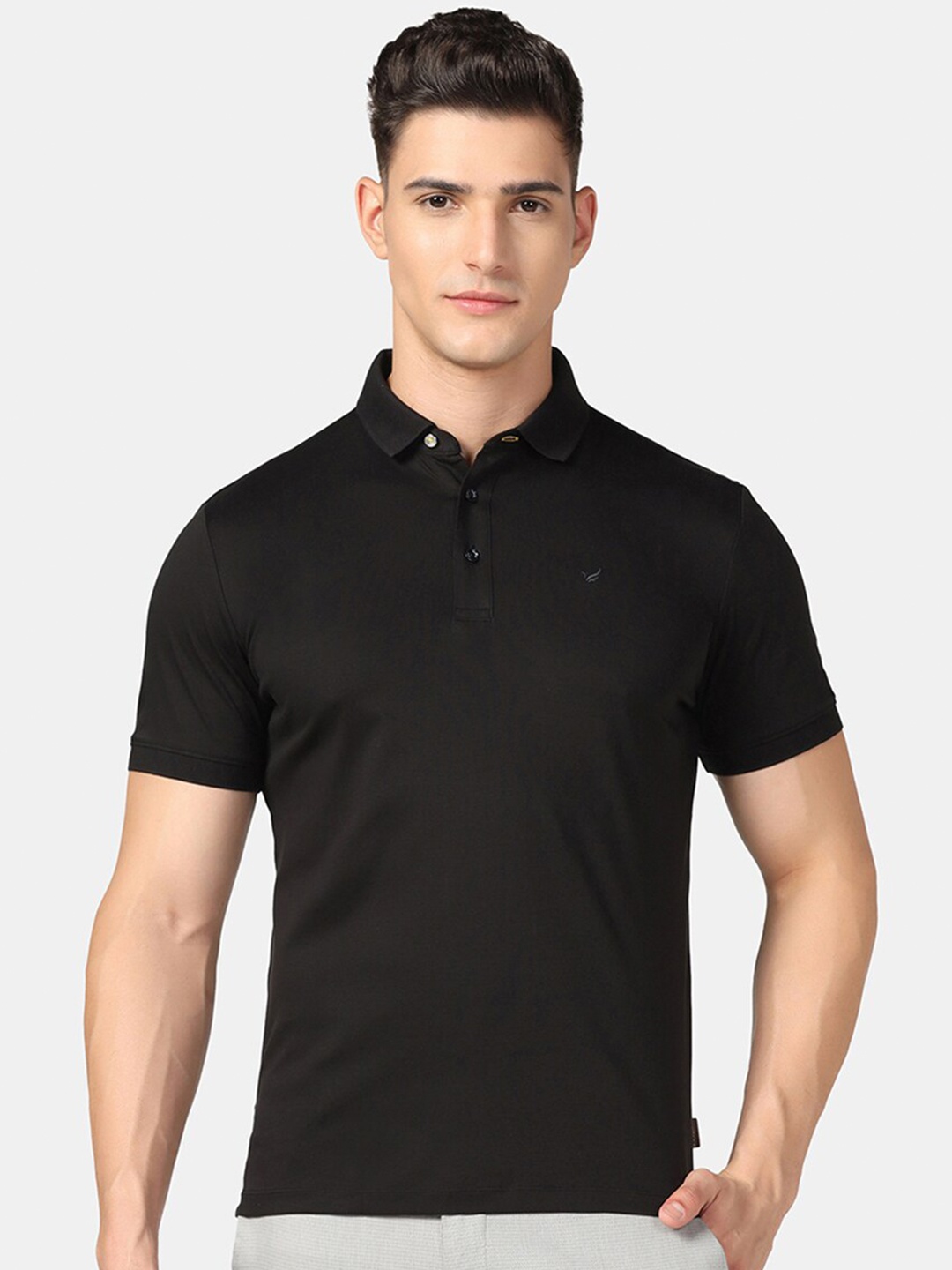 

Blackberrys Polo Collar Pure Cotton Slim Fit T-shirt, Black