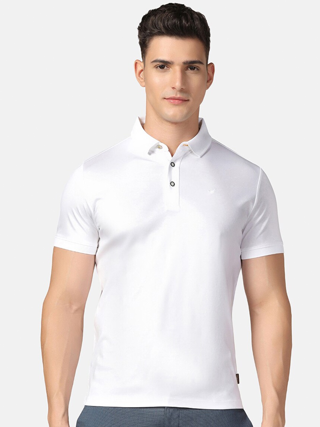 

Blackberrys Polo Collar Pure Cotton Slim Fit T-shirt, White