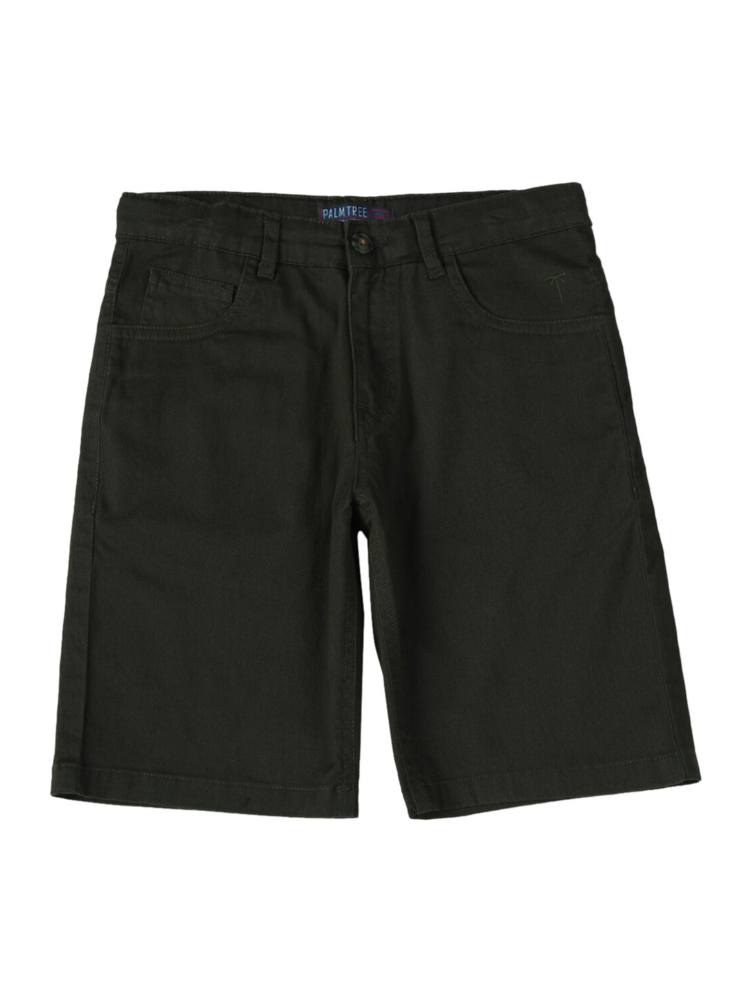 

Palm Tree Boys Mid-Rise Cotton Shorts, Olive