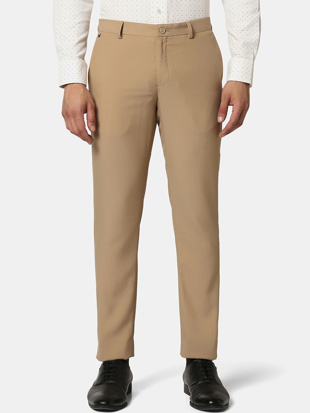 

Blackberrys Men Mid-Rise Slim Fit Formal Trousers, Beige