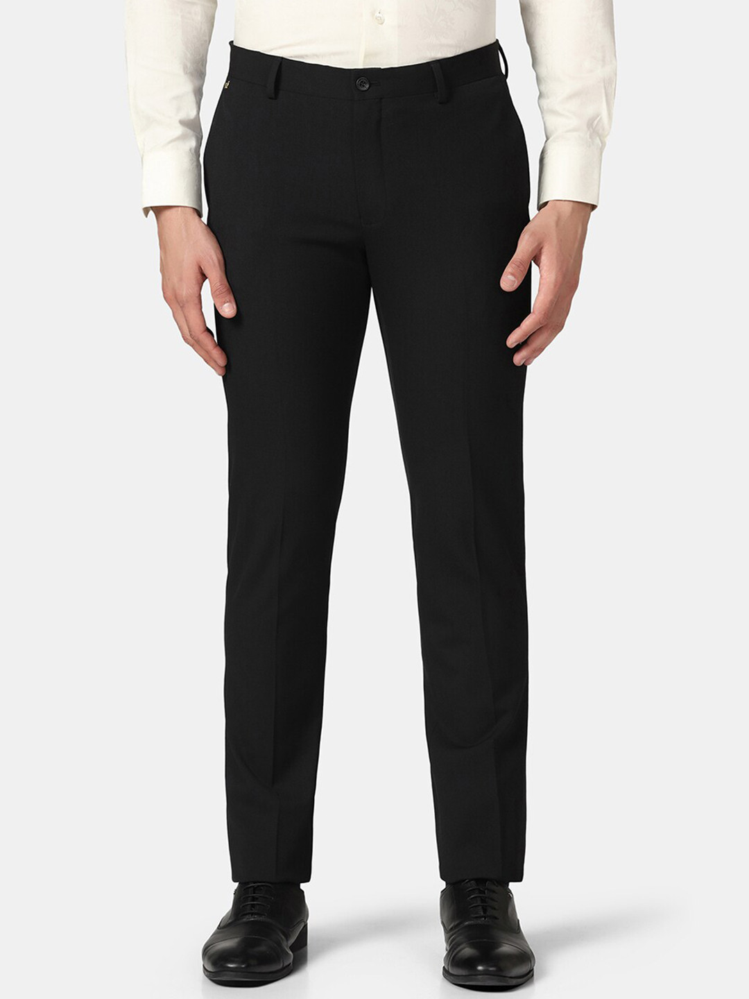 

Blackberrys Men B-95 Mid Rise Slim Fit Trousers, Black