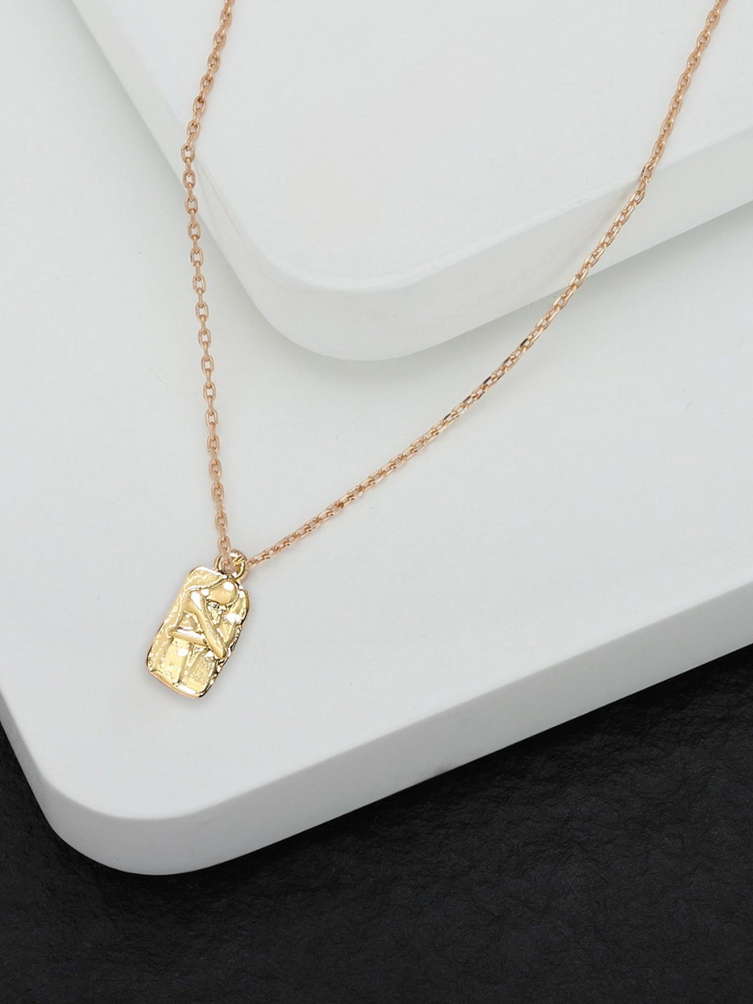 

OOMPH Gold Plated Love Couple Charm Anklet