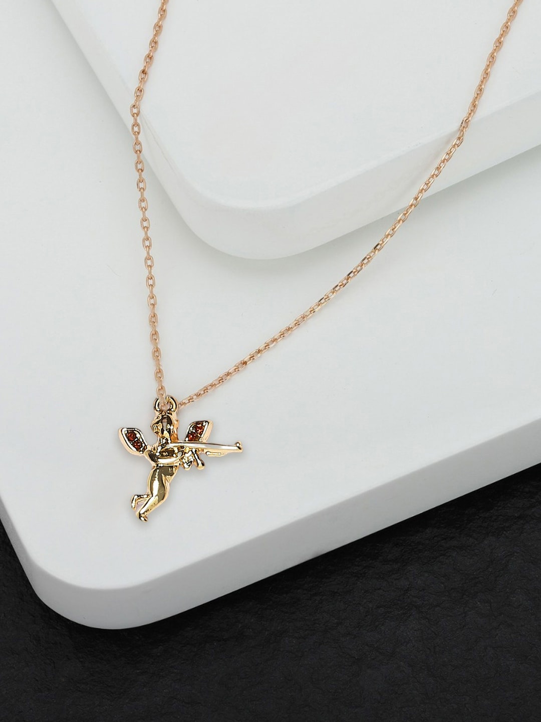 

OOMPH Gold-Plated Love Angel Charm Anklet