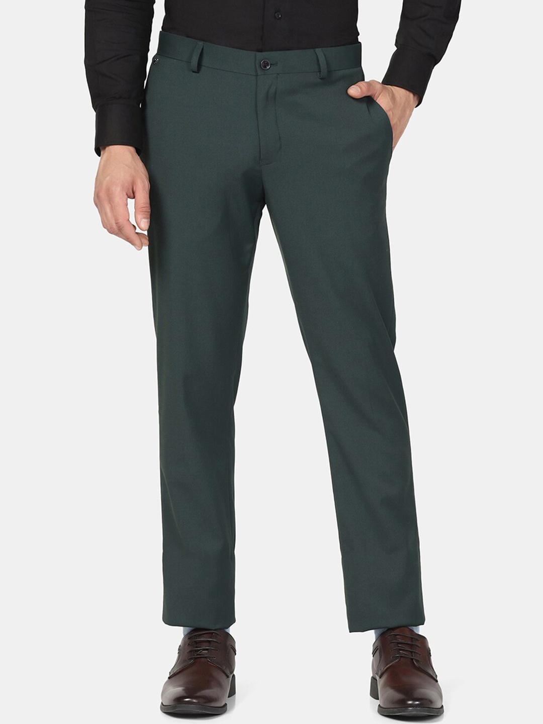 

Blackberrys Men Mid Rise B-95 Slim Fit Trousers, Green