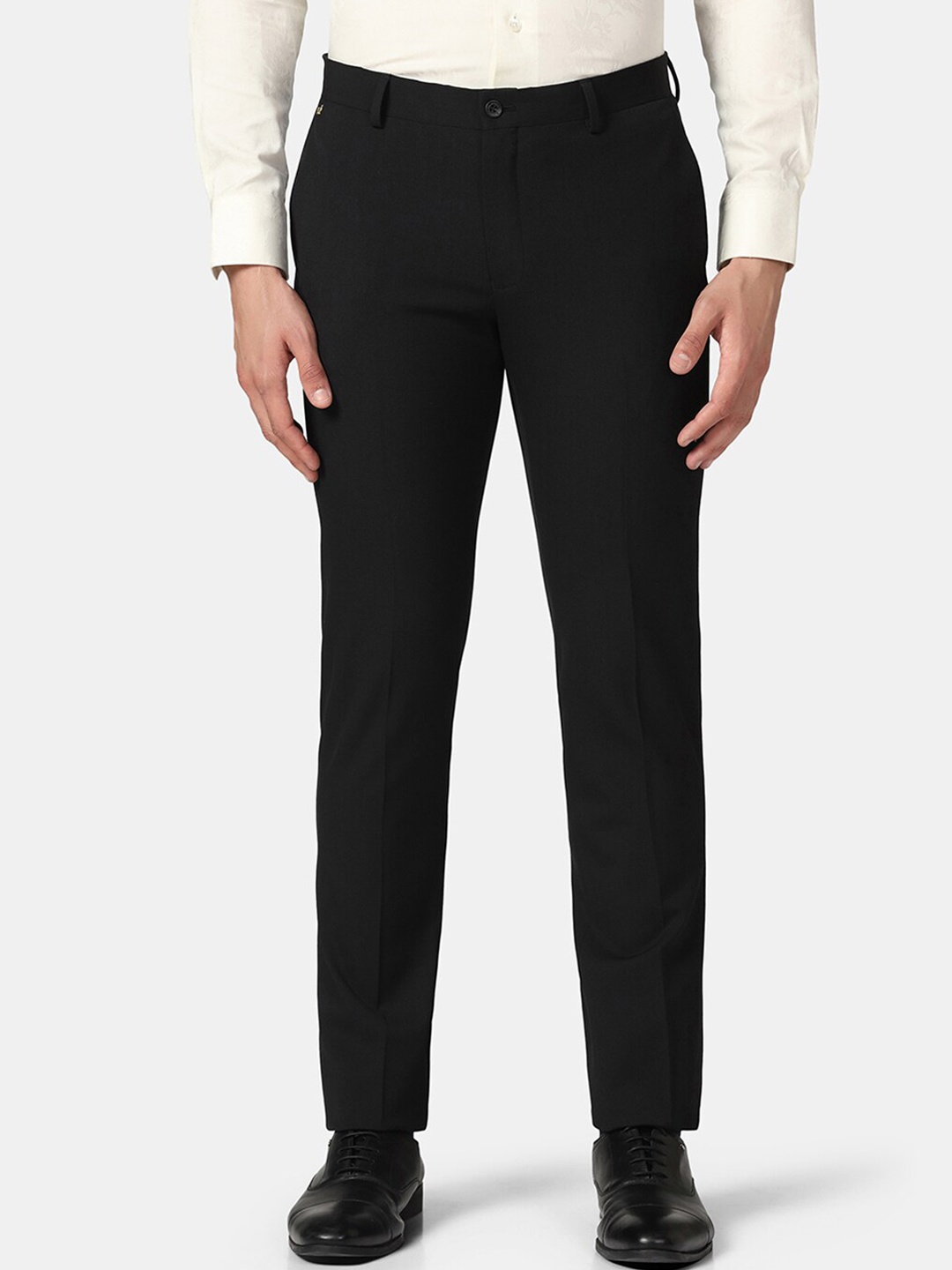 

Blackberrys Men Mid Raise B-95 Slim Fit Formal Trousers, Black