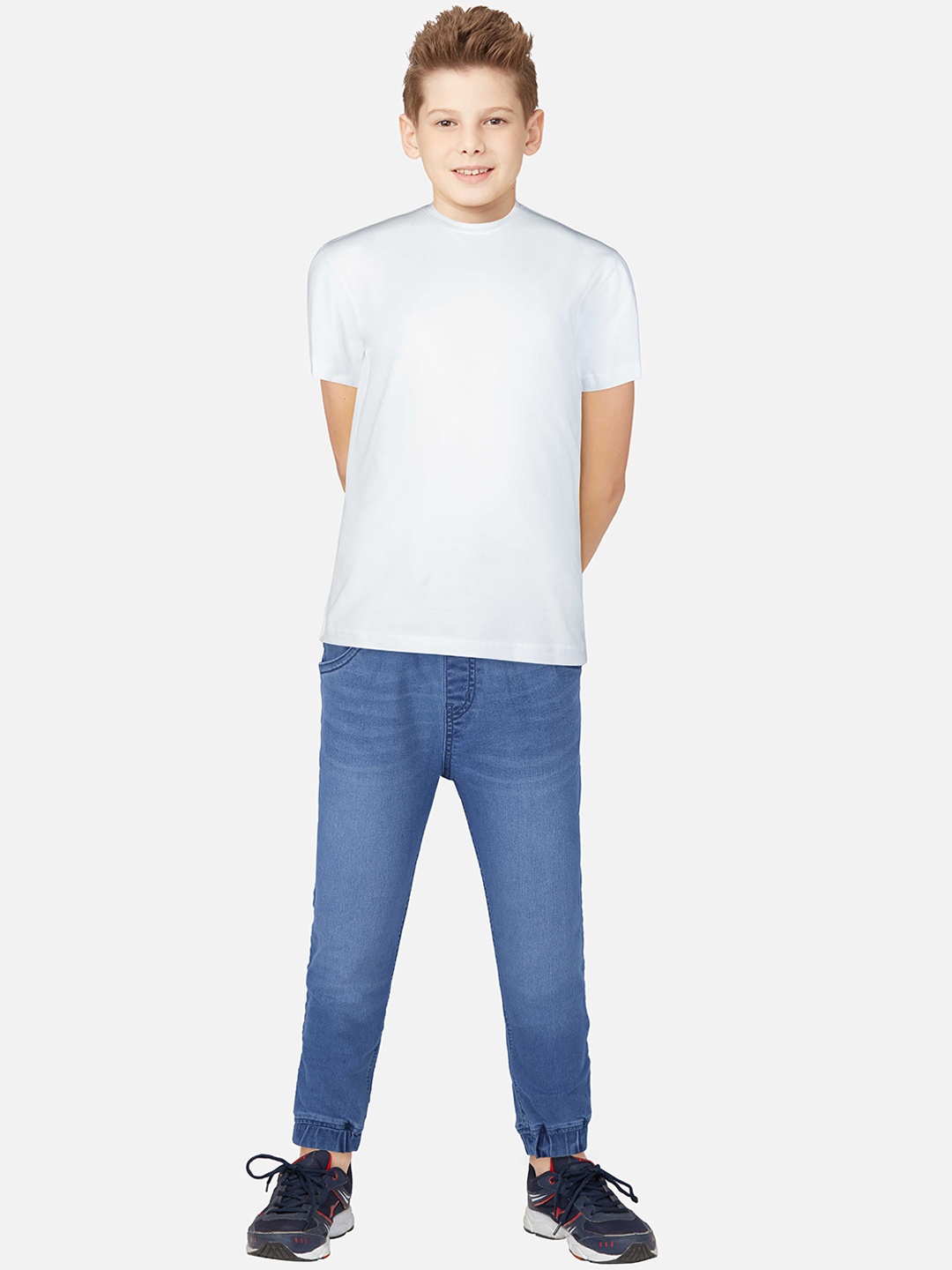 

Palm Tree Boys Regular Fit Mid-Rise Light Fade Jeans, Blue
