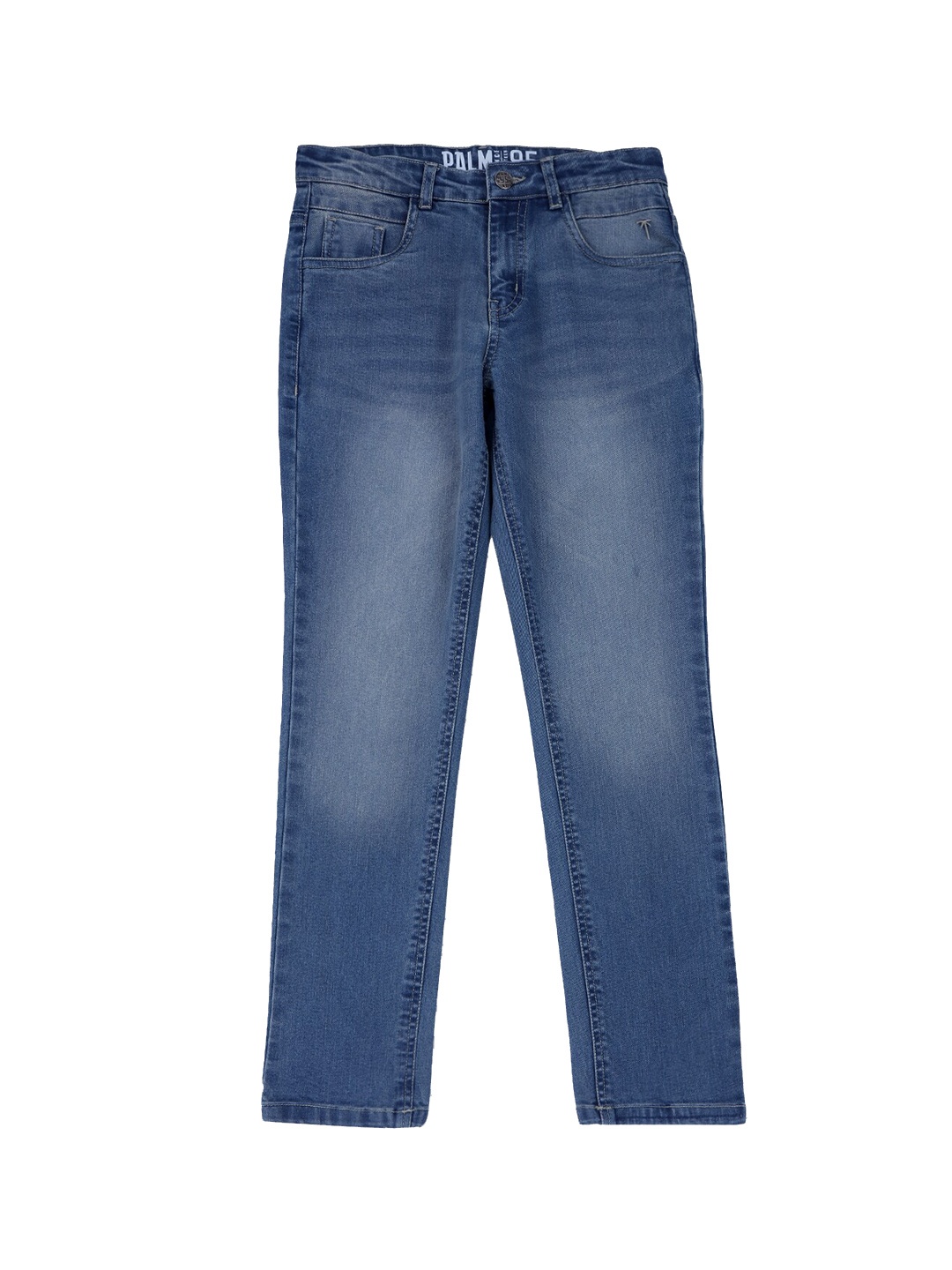 

Palm Tree Boys Regular Fit Mid-Rise Light Fade Jeans, Blue