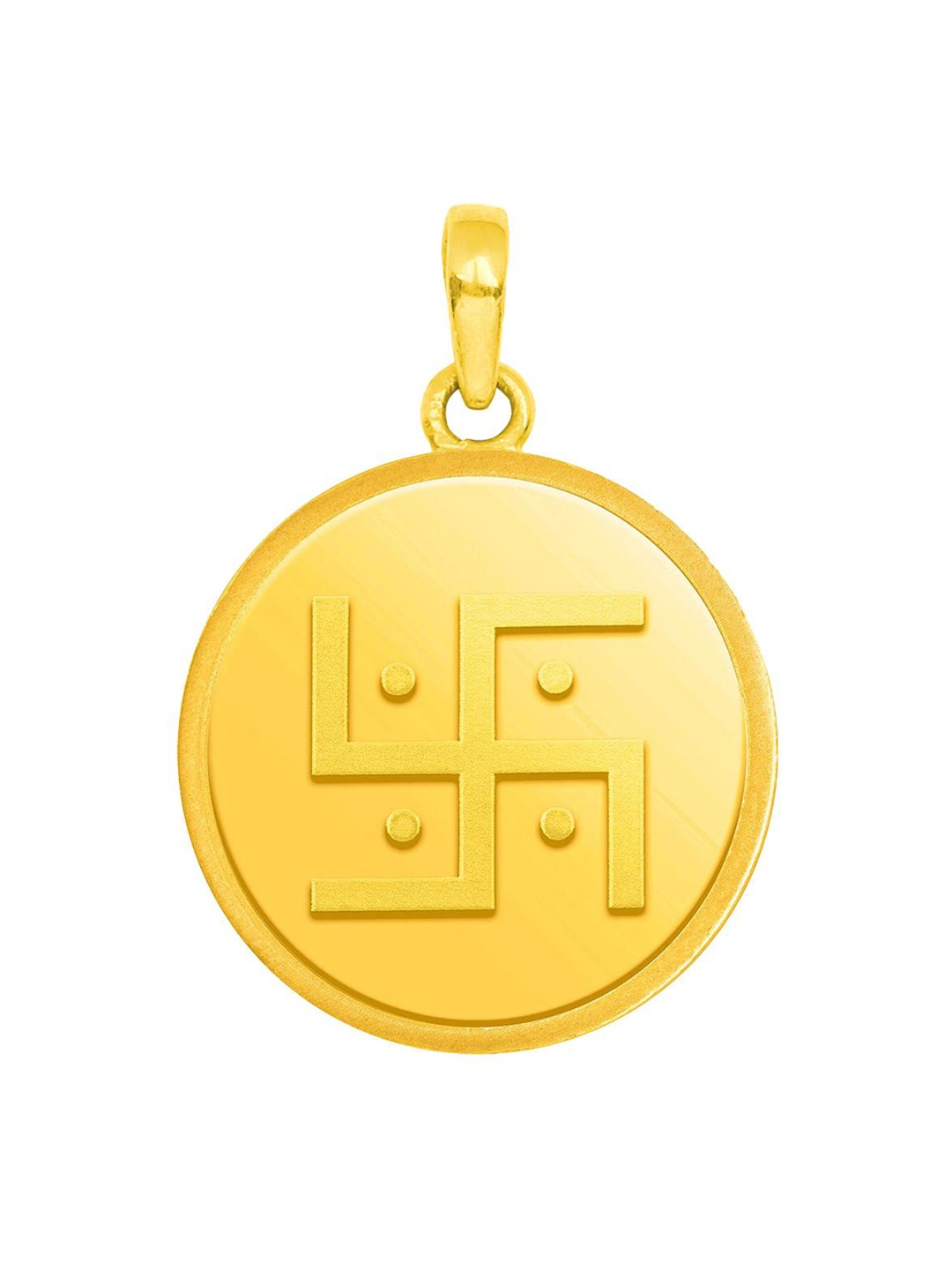 

CANDERE A KALYAN JEWELLERS COMPANY 24 KT Gold Swastik Coin Pendant With Loop- 1.3 g