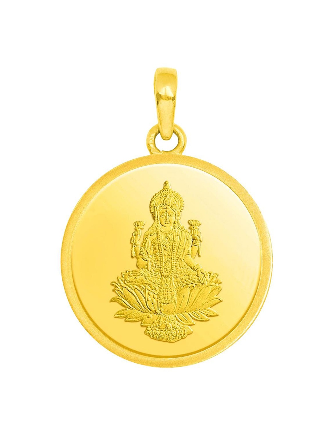 

CANDERE A KALYAN JEWELLERS COMPANY 24KT Gold Goddess Lakshmi Pendant With Loop -1.3 g