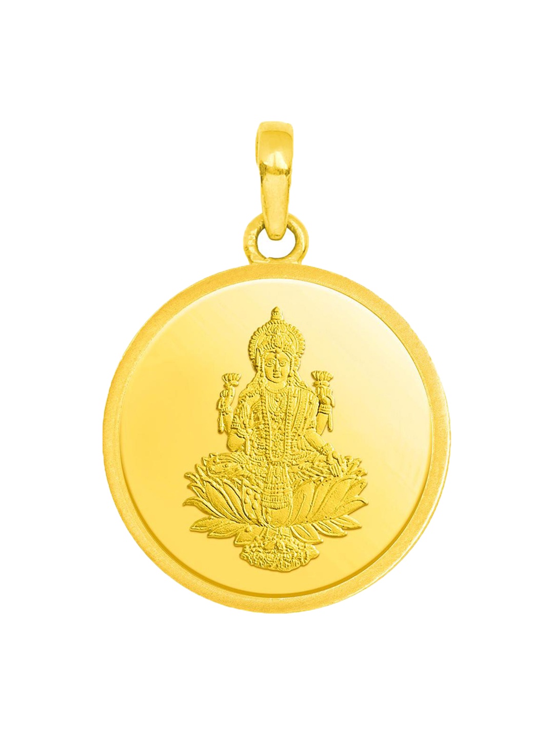 

CANDERE A KALYAN JEWELLERS COMPANY 24KT Gold Goddess Lakshmi Coin Pendant With Loop- 2.3 g