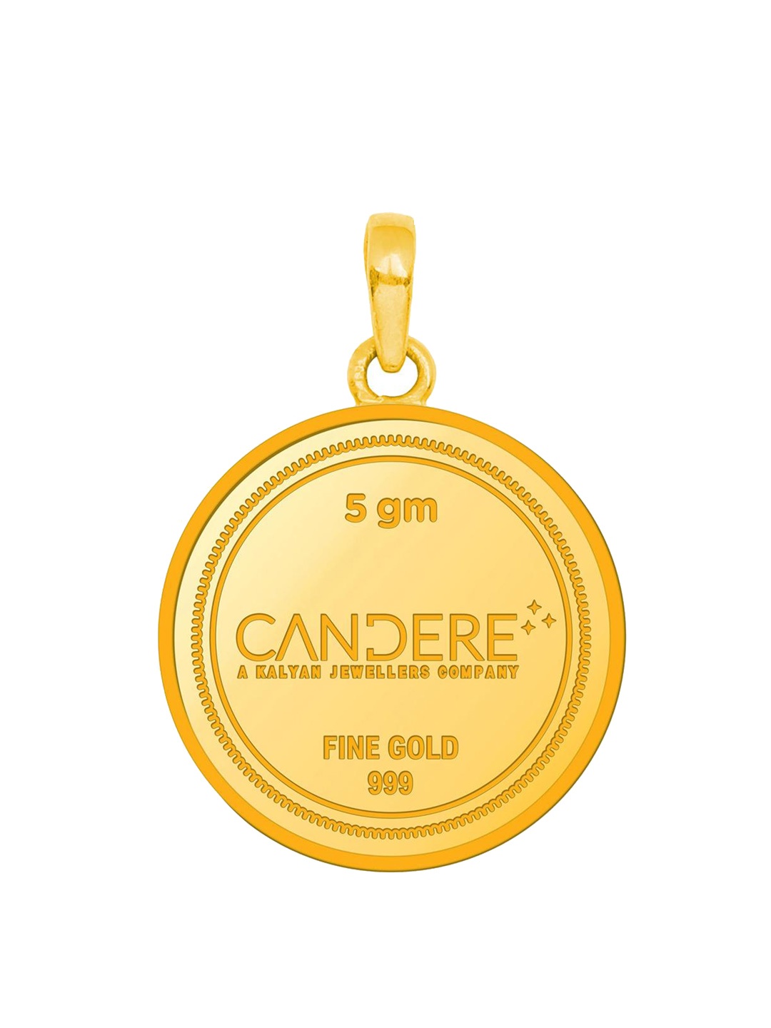 

CANDERE A KALYAN JEWELLERS COMPANY 24KT Gold Goddess Lakshmi Coin Pendant With Loop-5.40gm